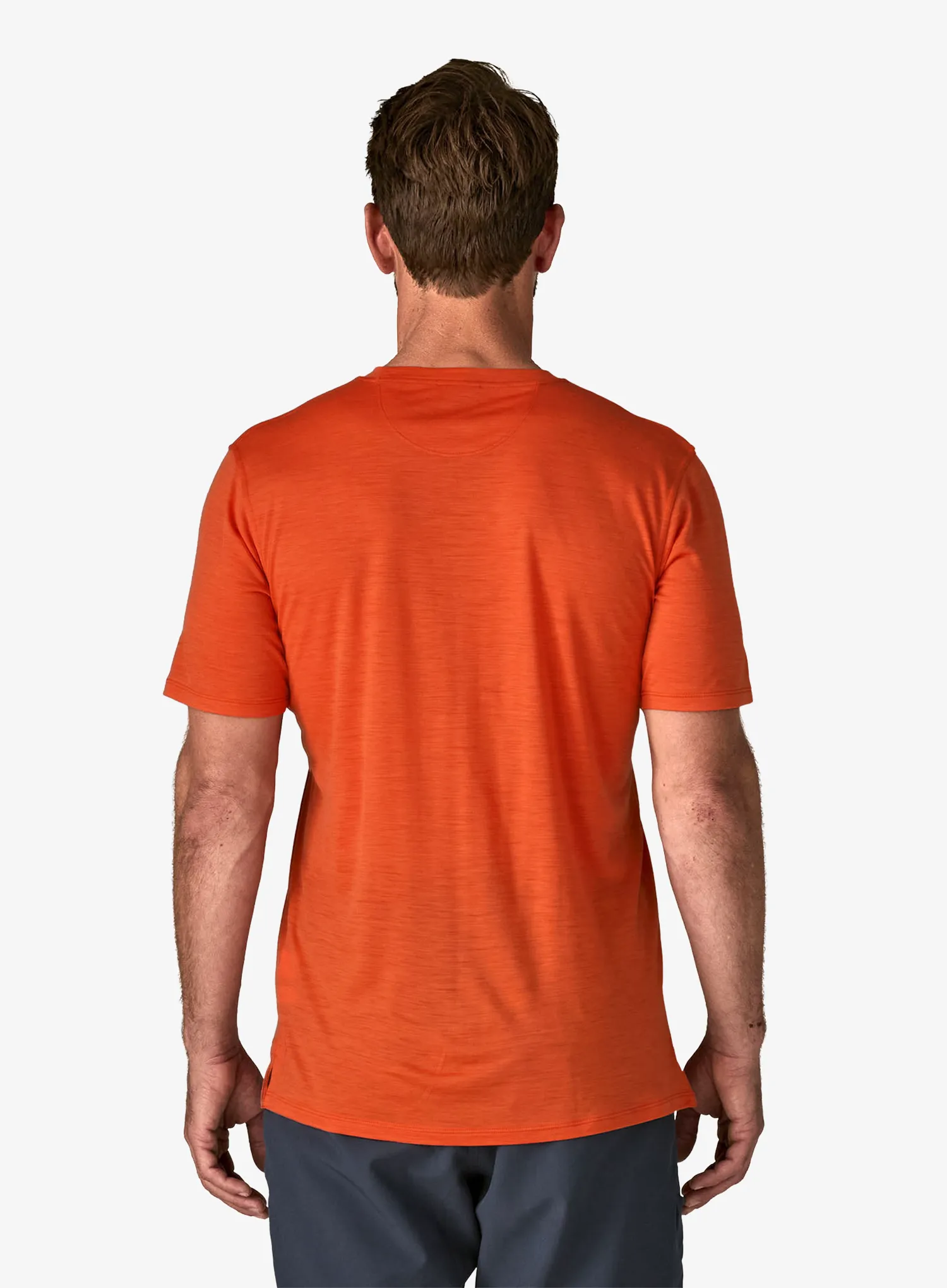 Merino majica Patagonia Cap Cool Merino Graphic Shirt - heritage header/coal orange