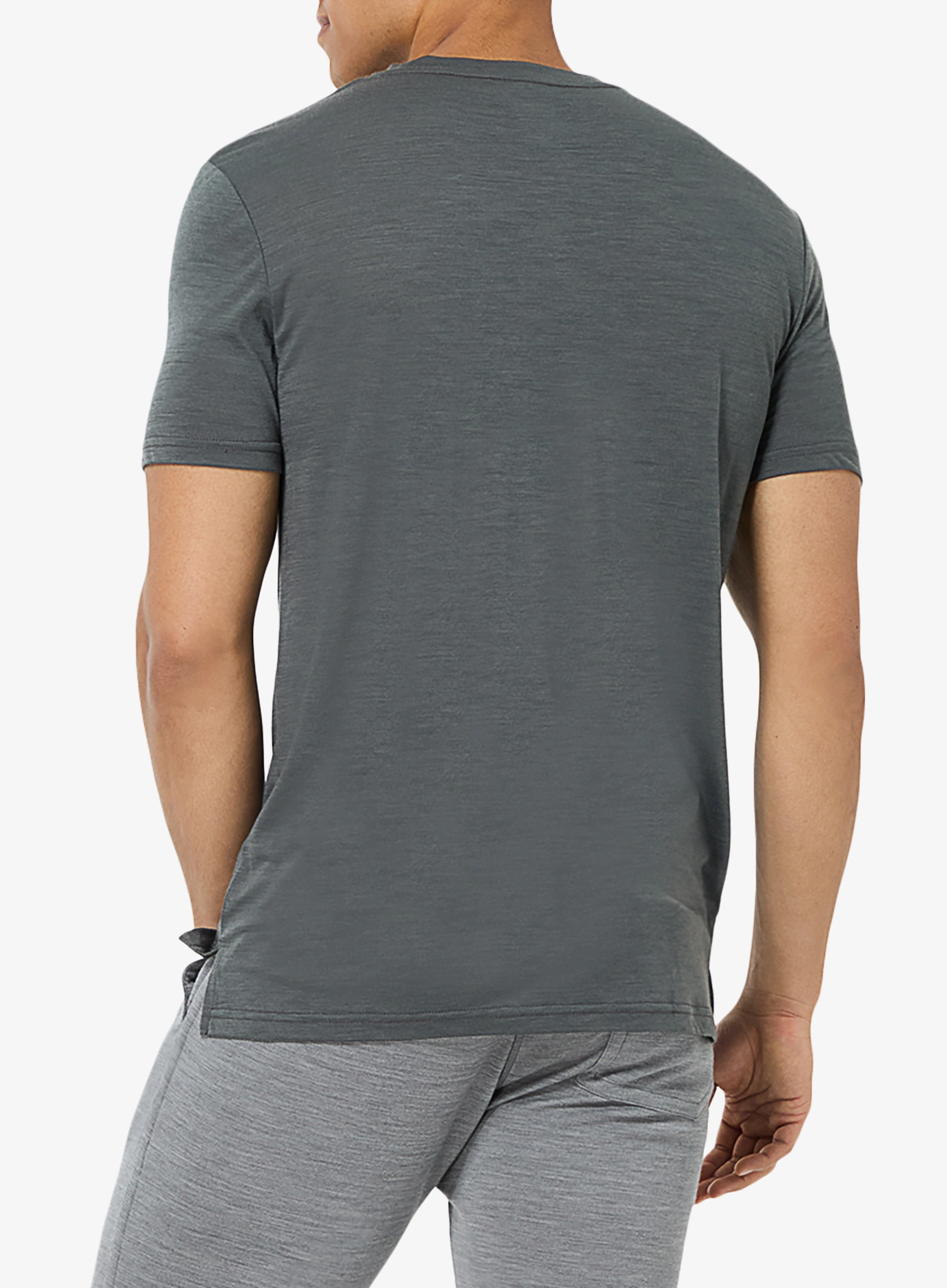 Merino majica Super.natural Ascenders Tee - dark shadow mel/feather grey