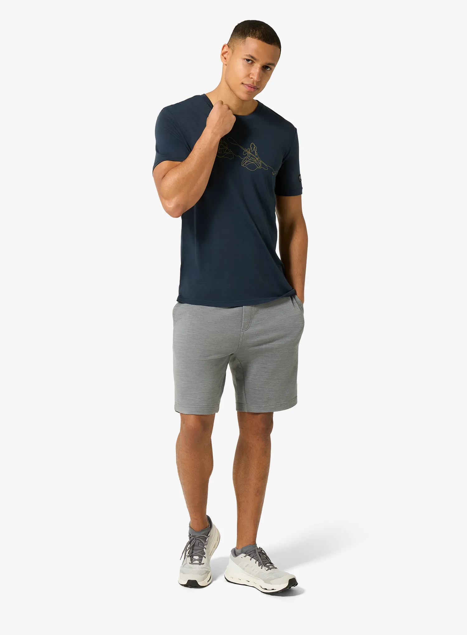Merino majica Super.natural Kanulines Tee - blueberry/dried tobacco
