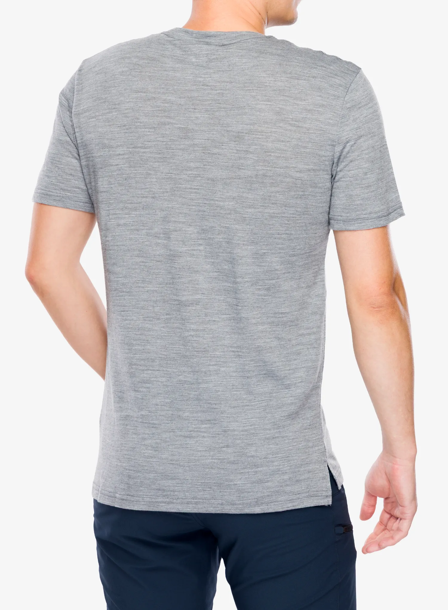 Merino majica Super.natural Sn Sailor Tee - cash.grey mel/jet blk/h.r.red