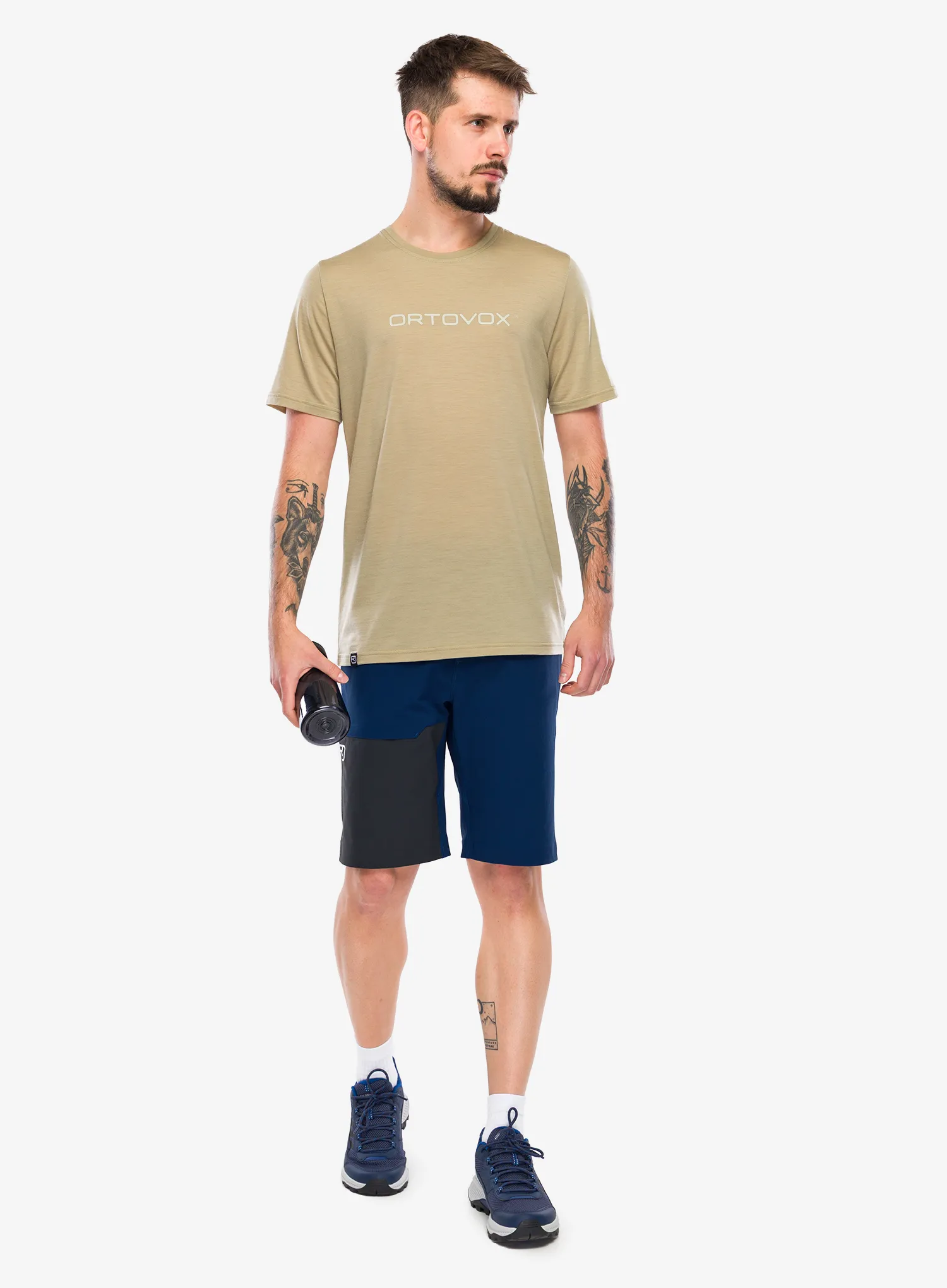 Majica Ortovox 150 Cool Brand TS - dark linen
