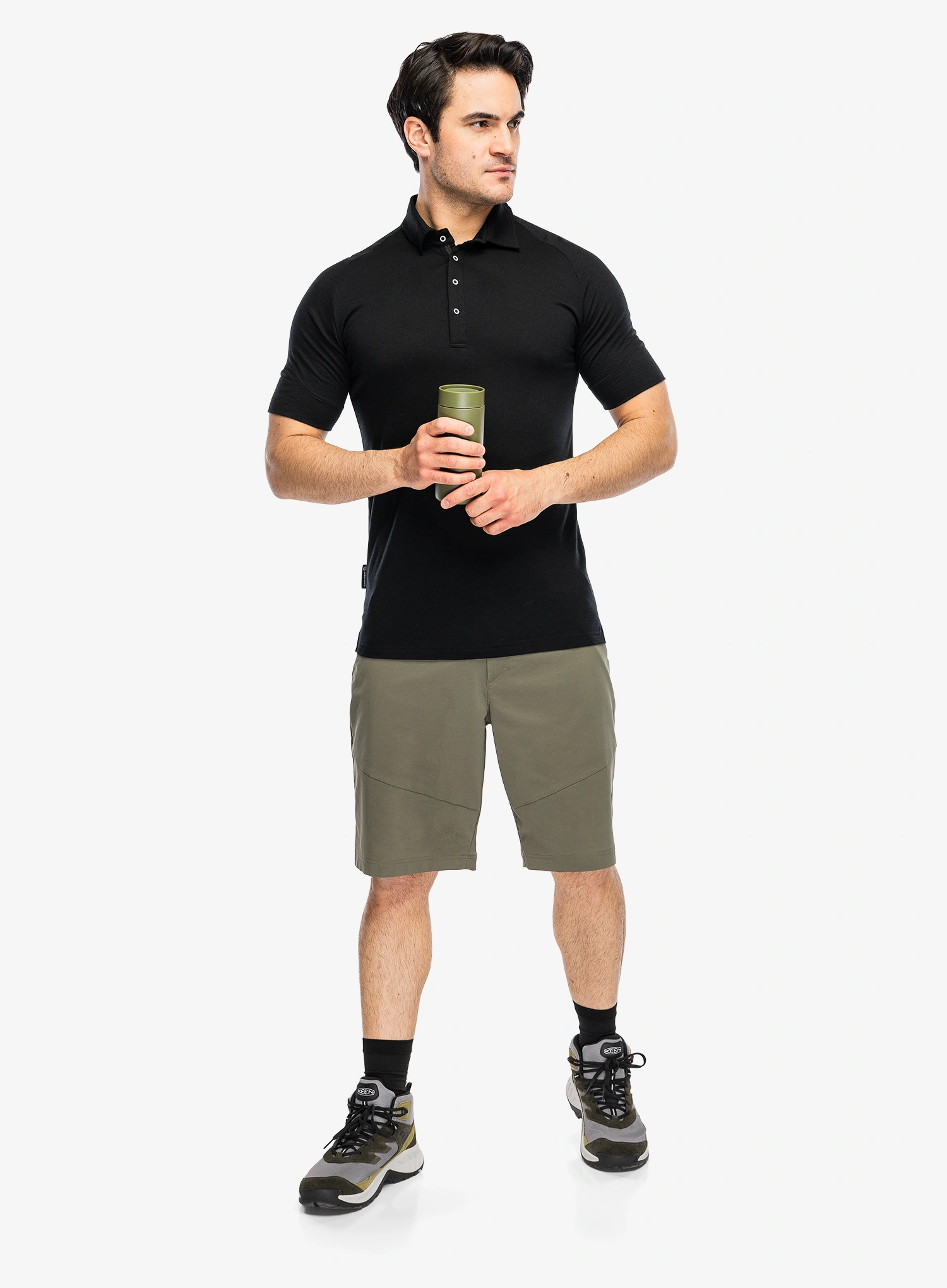 Polo majica Sensor Merino Active Polo Tee SS - black
