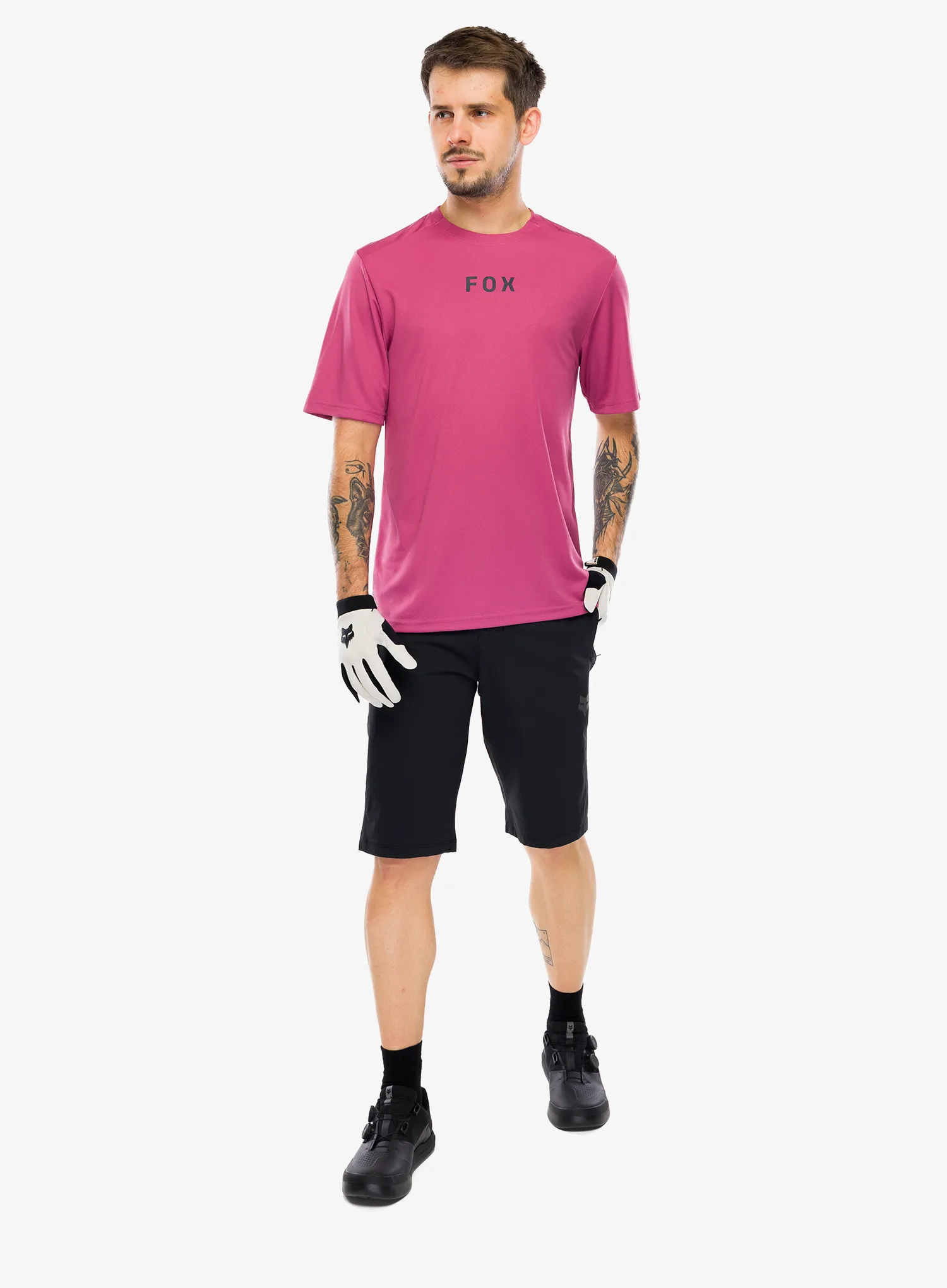Biciklistička majica Fox Ranger SS Jersey Wordmark - berry