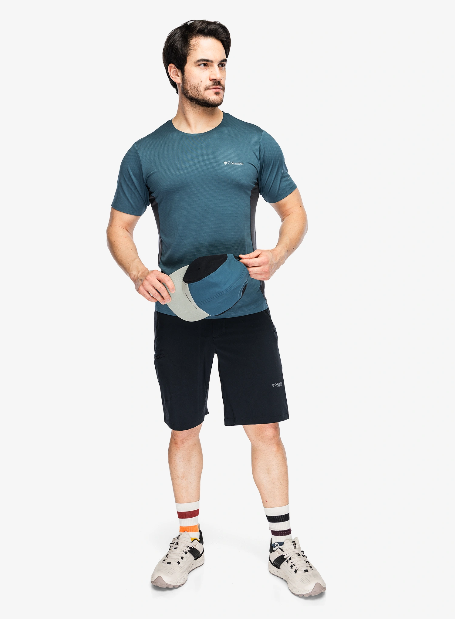 Brzosušeća majica Columbia Three Pitch SS Crew - everblue/shark