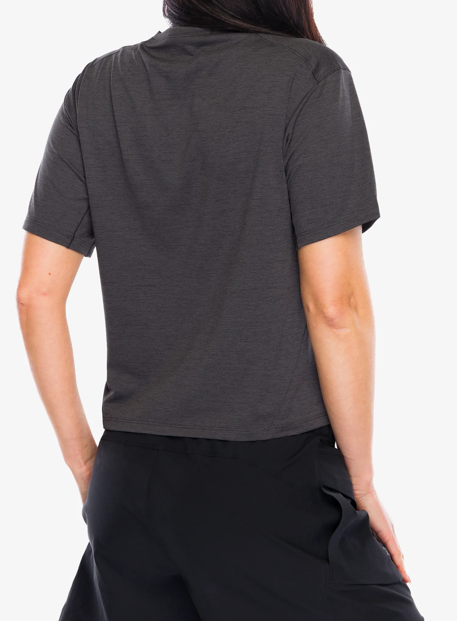 Ženska brzosušeća majica Arcteryx Taema Crop SS - black