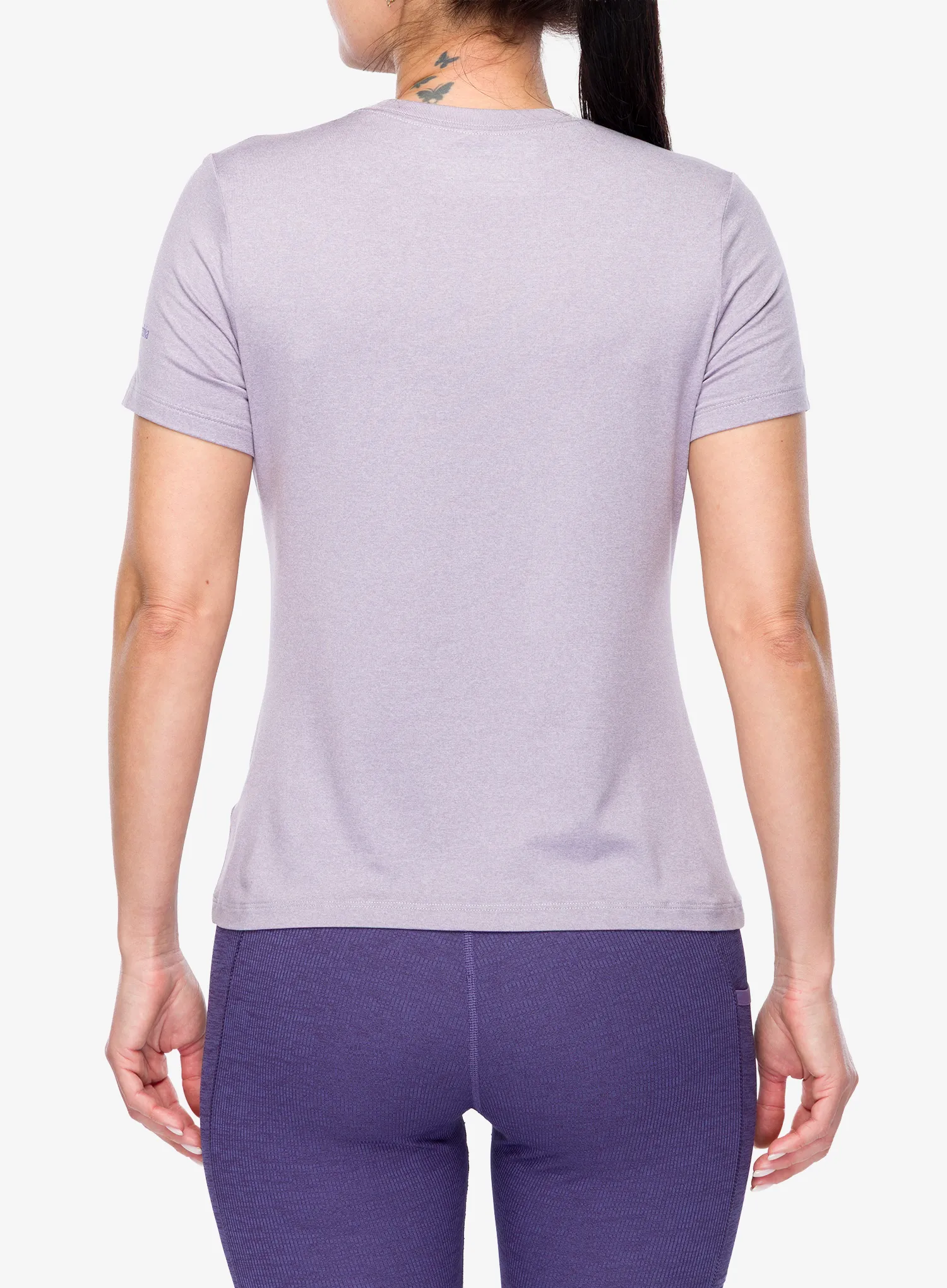 Ženska brzosušeća majica Columbia Parsons Point S/S Graphic Tee - l.pearl heather/gem focused