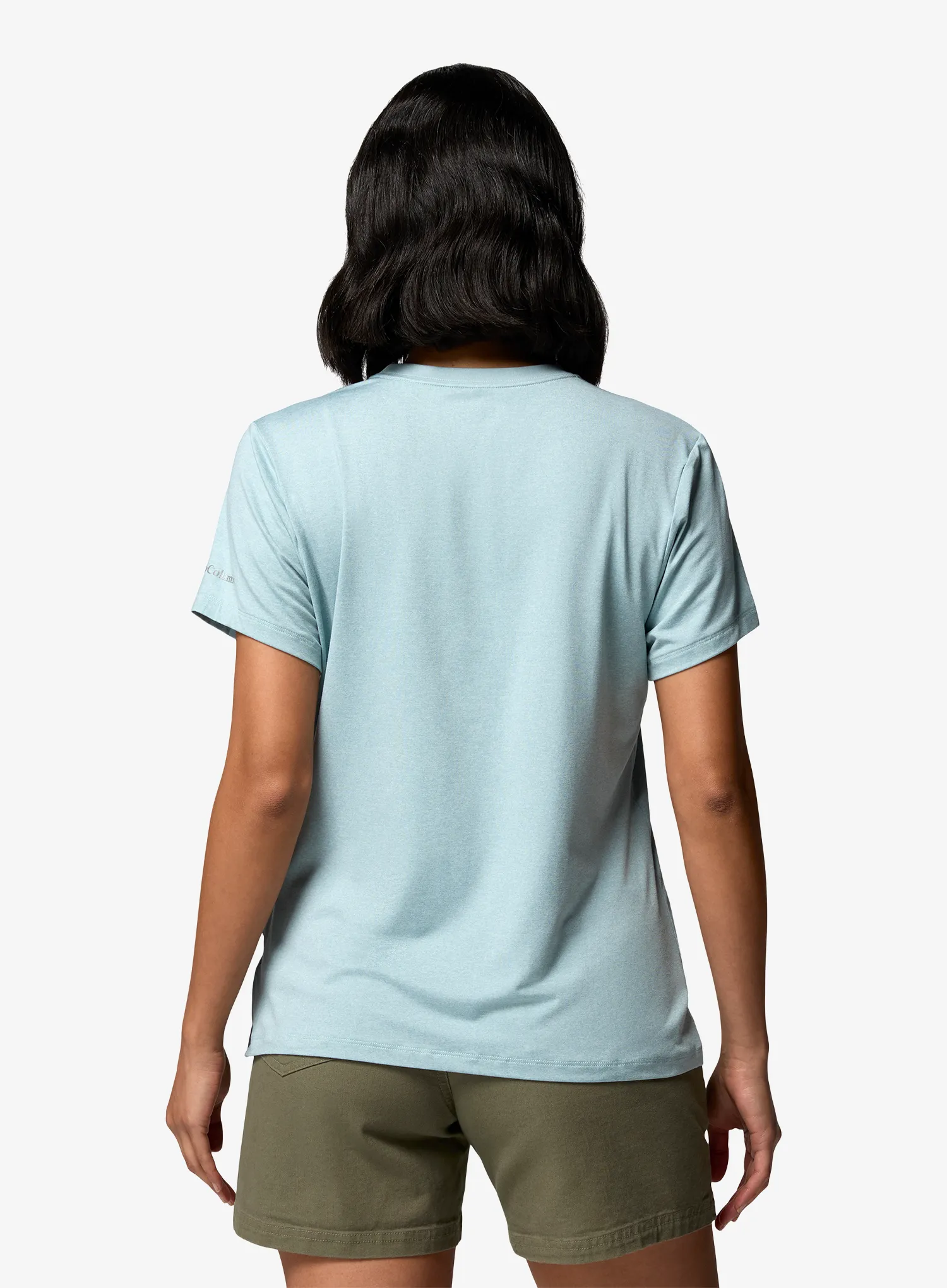 Ženska brzosušeća majica Columbia Parsons Point S/S Graphic Tee - m.light heather/splattered