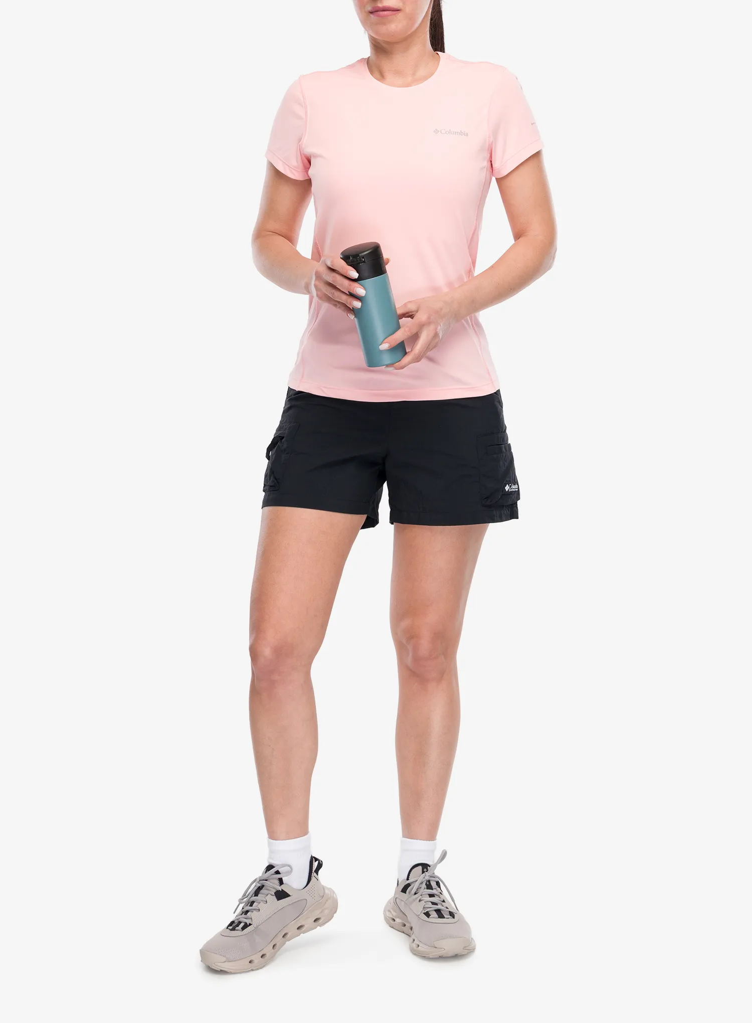 Ženska brzosušeća majica Columbia Zero Rules Light S/S Crew - pink sand