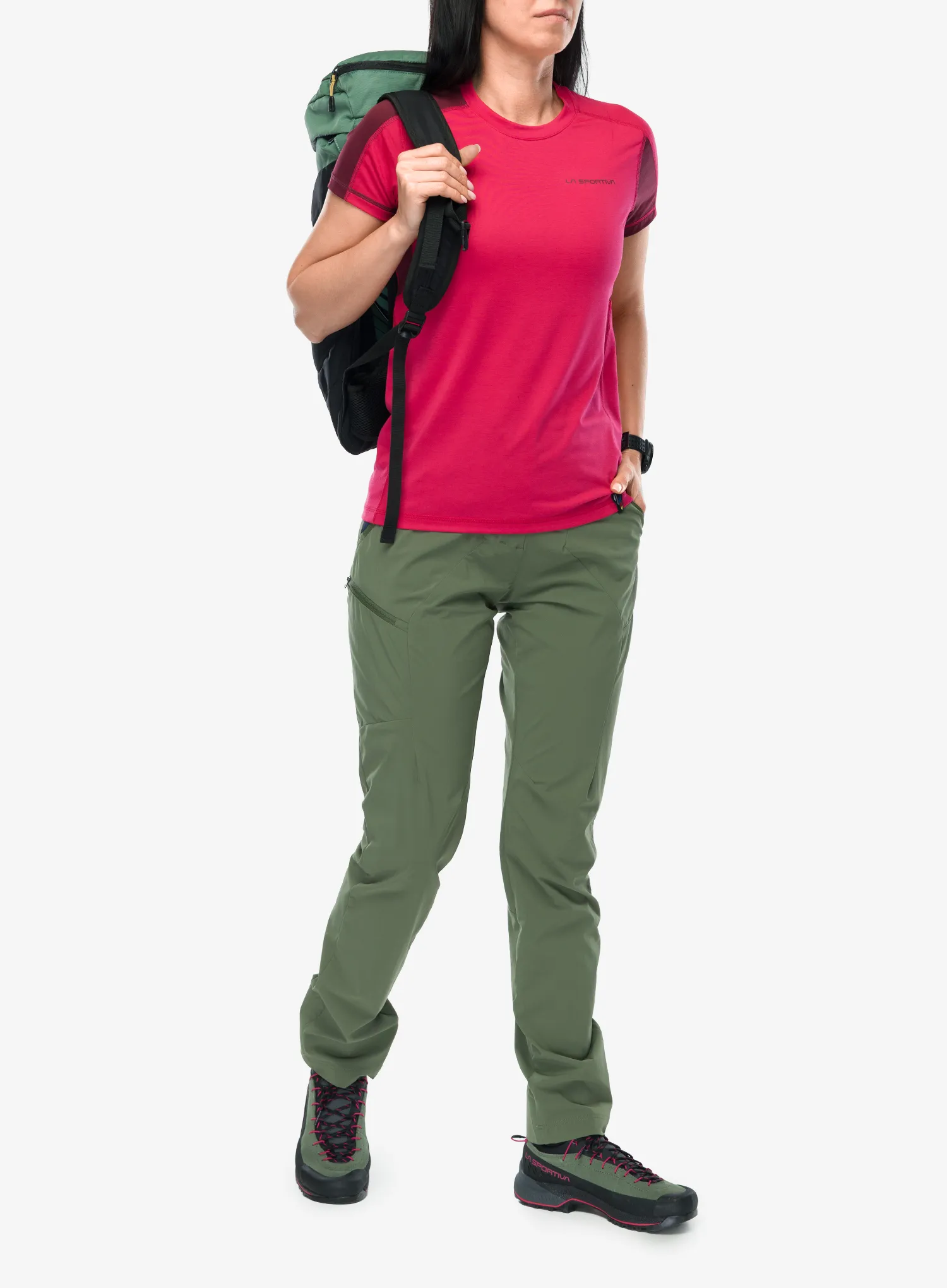 Ženska brzosušeća majica La Sportiva Just Right T-Shirt - azalea/redwood