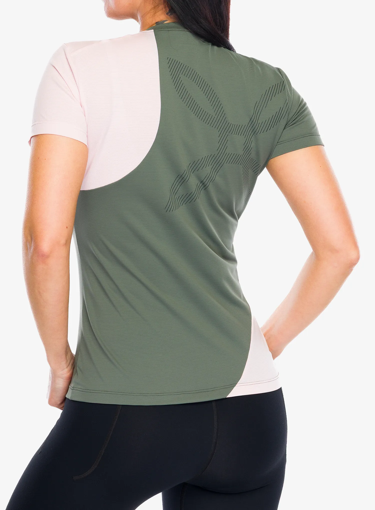 Ženska brzosušeća majica Montura Mix-Up T-Shirt - sage green/light rose