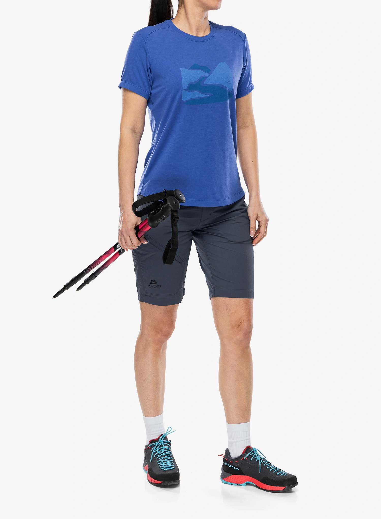 Ženska brzosušeća majica Mountain Equipment Headpoint Graphic Tee - vivid blue