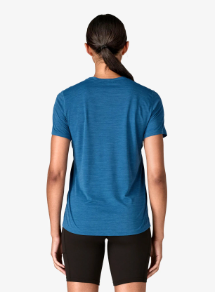 Ženska brzosušeća majica Patagonia Cap Cool Ultra Shirt - aqua/light aqua blue x-dye