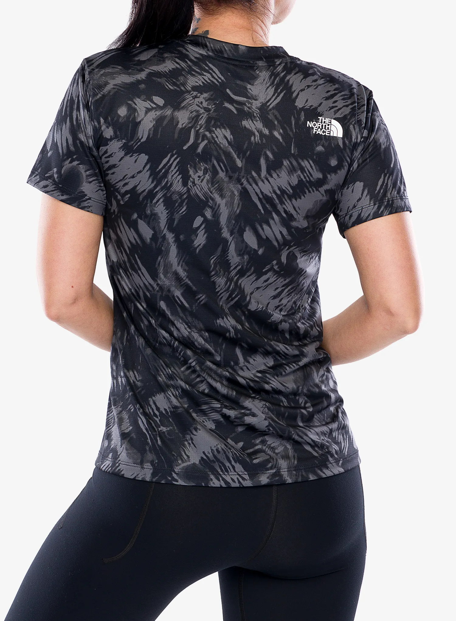 Ženska brzosušeća majica The North Face Flex S/S Tee Reg Aop - tnf black waterfall prizm