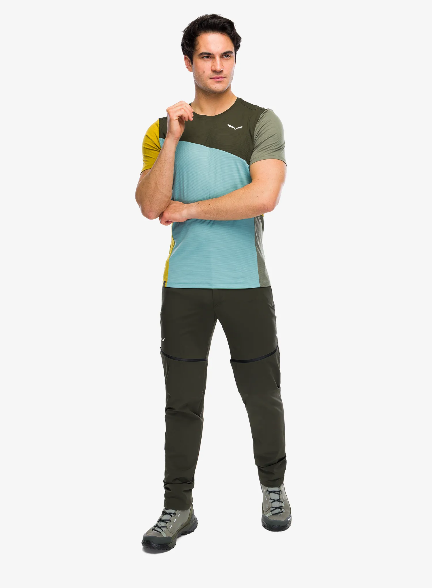 Brzosušeća majica Salewa Puez Sporty Dry T-Shirt - dark olive/multi