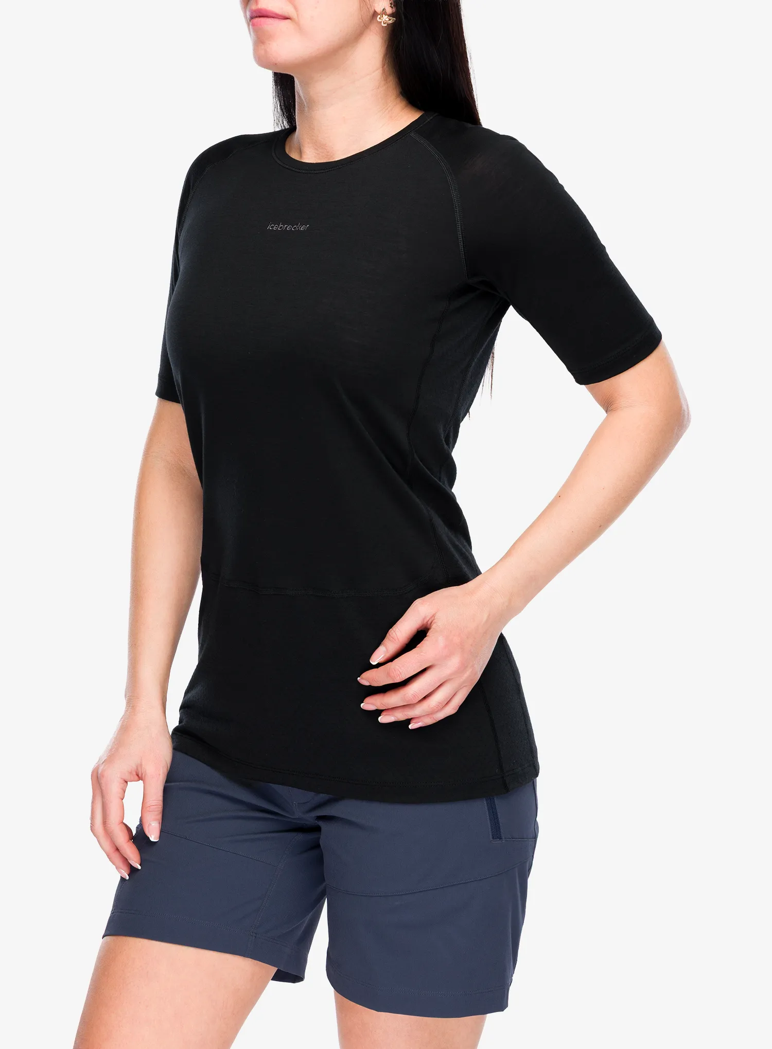 Ženska termoaktivna dukserica Icebreaker Merino 125 ZoneKnit SS Crewe - black
