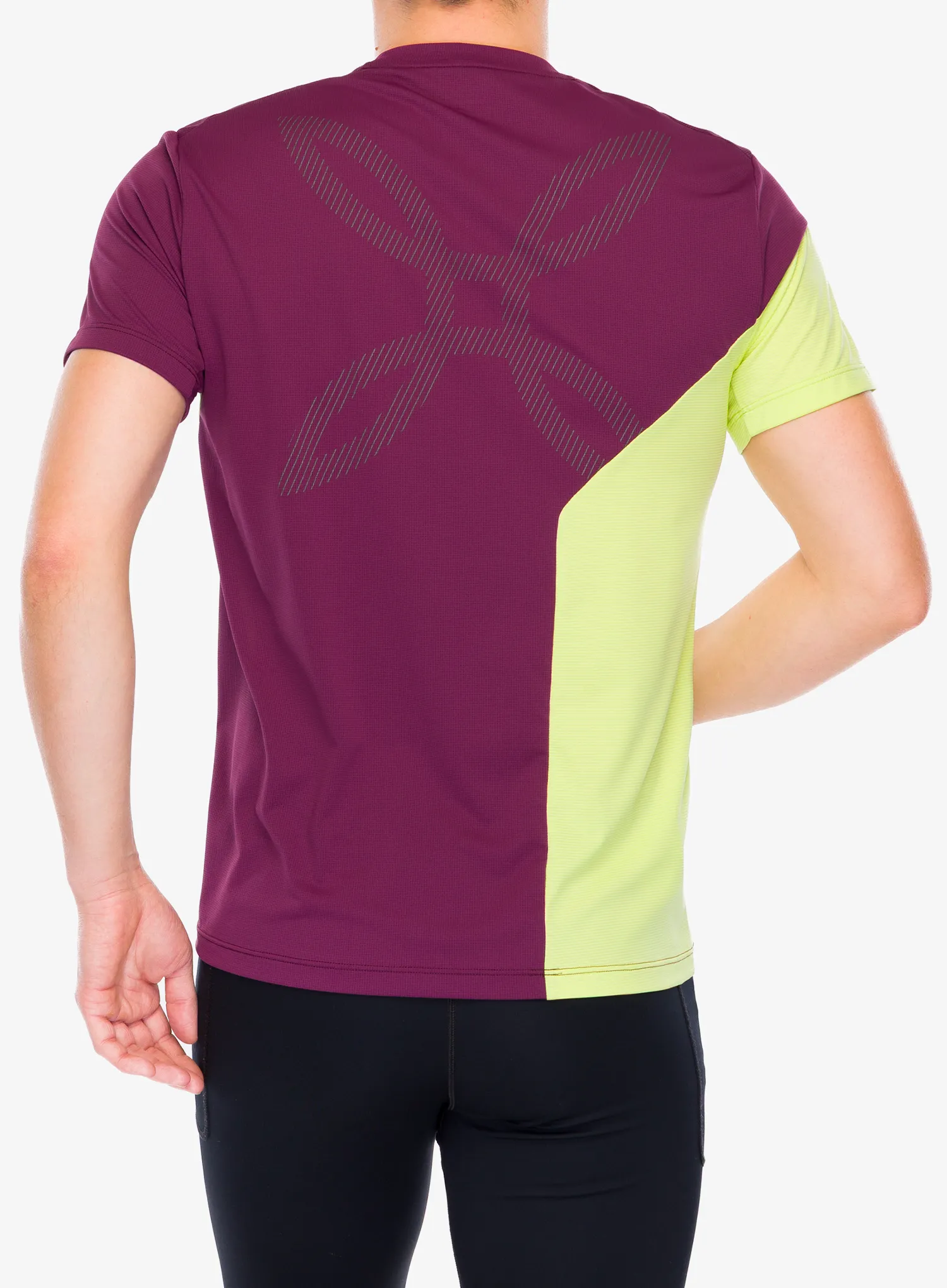 Majica za trening Montura Mix-Up T-Shirt - wine red/sunny lime