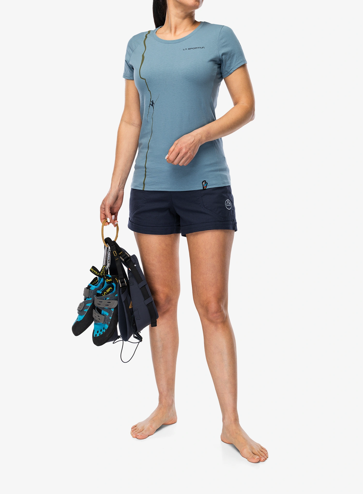 Ženska penjačka majica La Sportiva Route T-Shirt - limestone/cypress