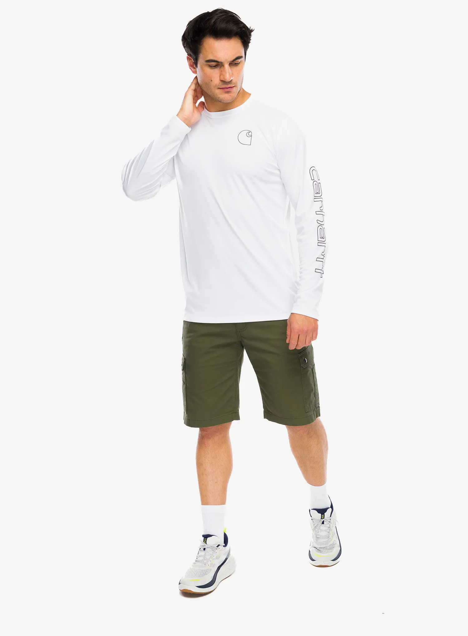Majica dugih rukava Carhartt Force Sun Defender Relaxed LS Logo T-Shirt - white