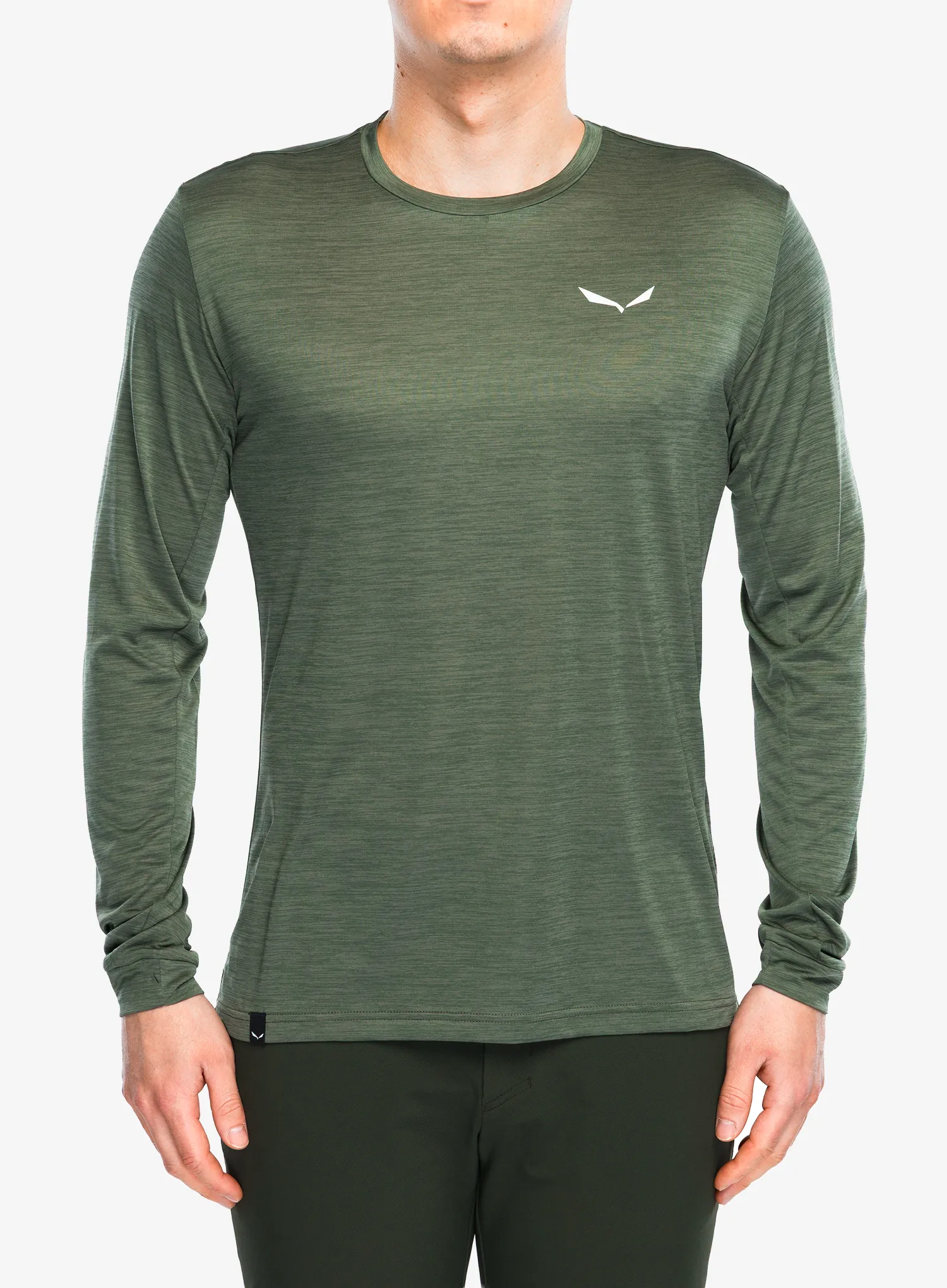 Majica dugih rukava Salewa Puez Melange Dry L/S Tee - faded green