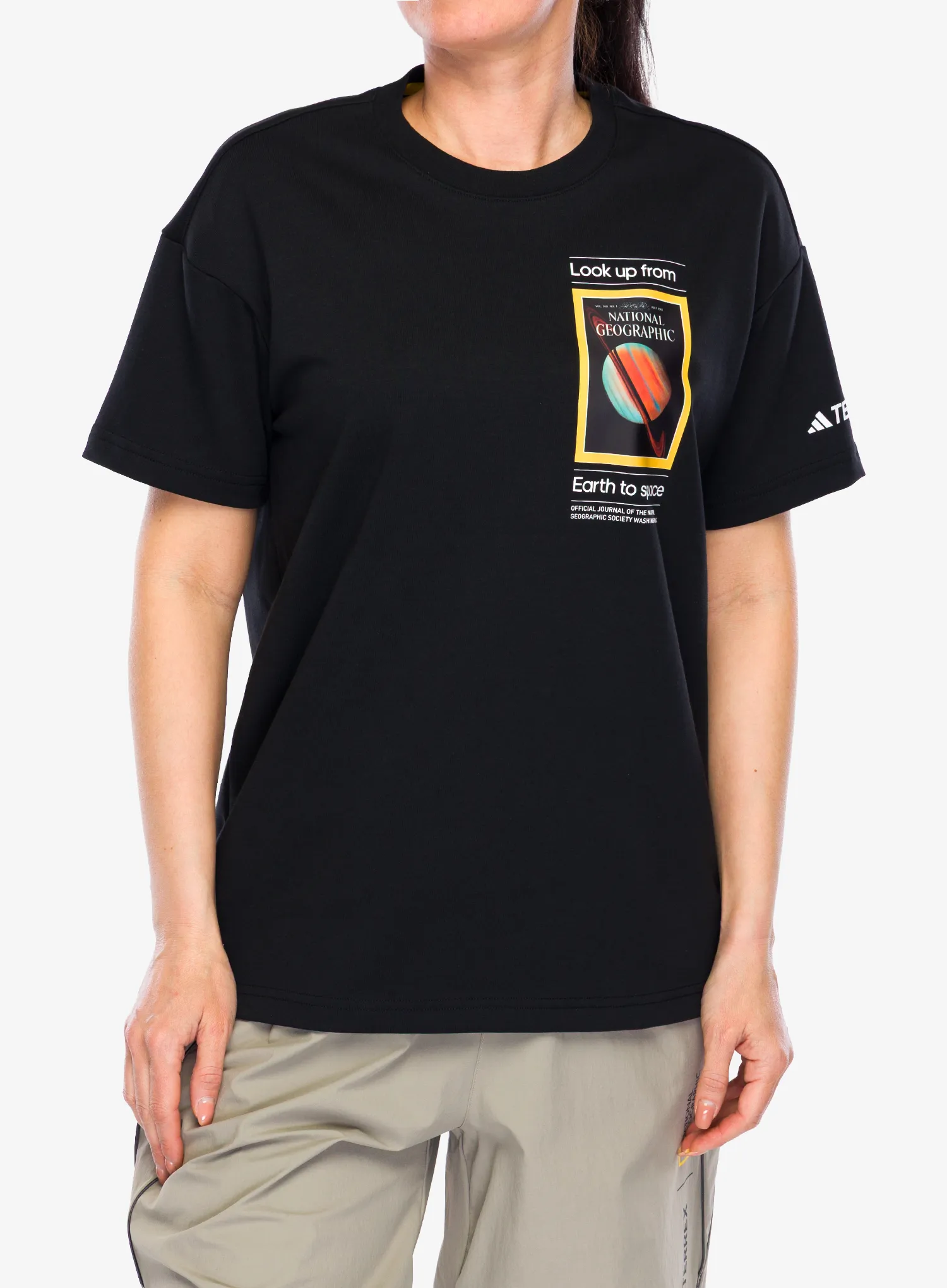 Majica s tiskom adidas TERREX National Geographic UF AEROREADY GFX Tee - black