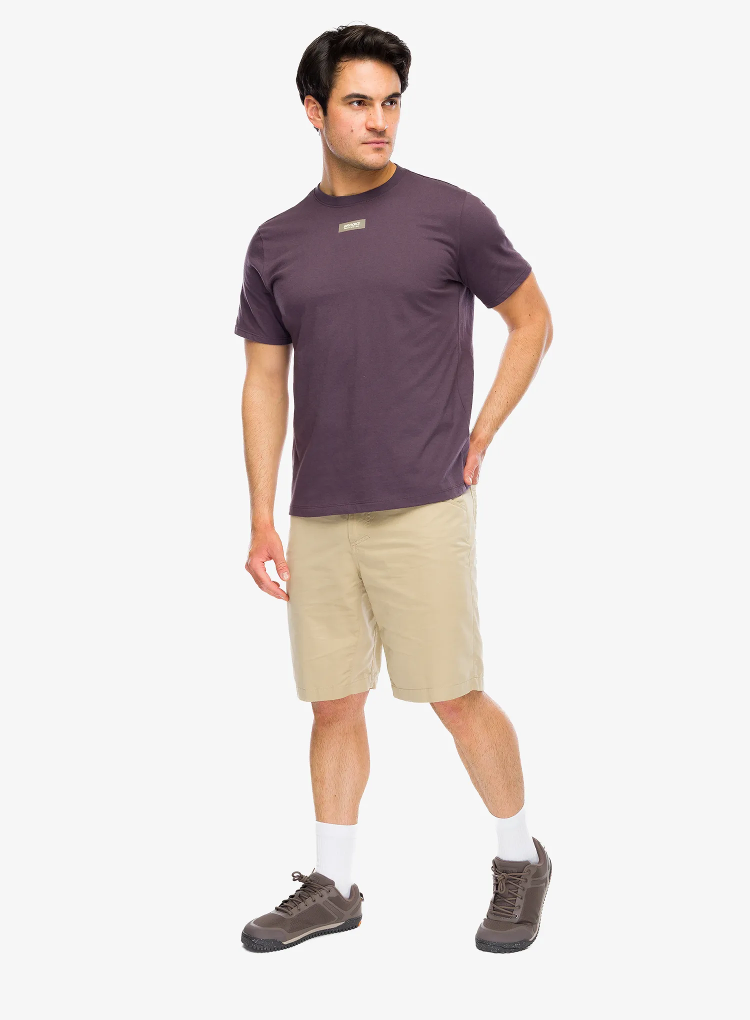 Majica s tiskom Brooks Graphic Short Sleeve - dk russet/atomic blue