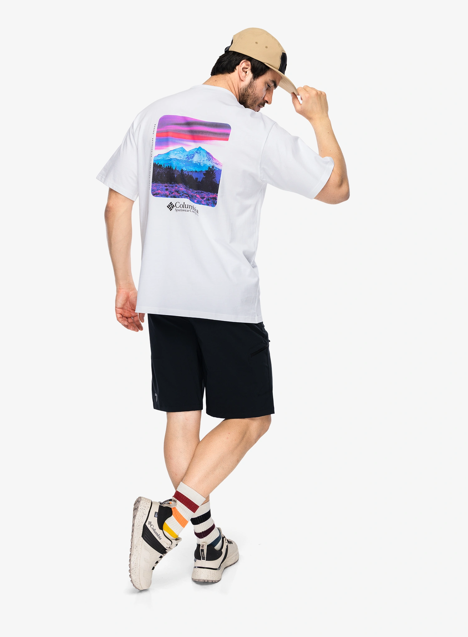 Majica s tiskom Columbia CSC Heavyweight Back Graphic Tee - white/photoreal cmyk