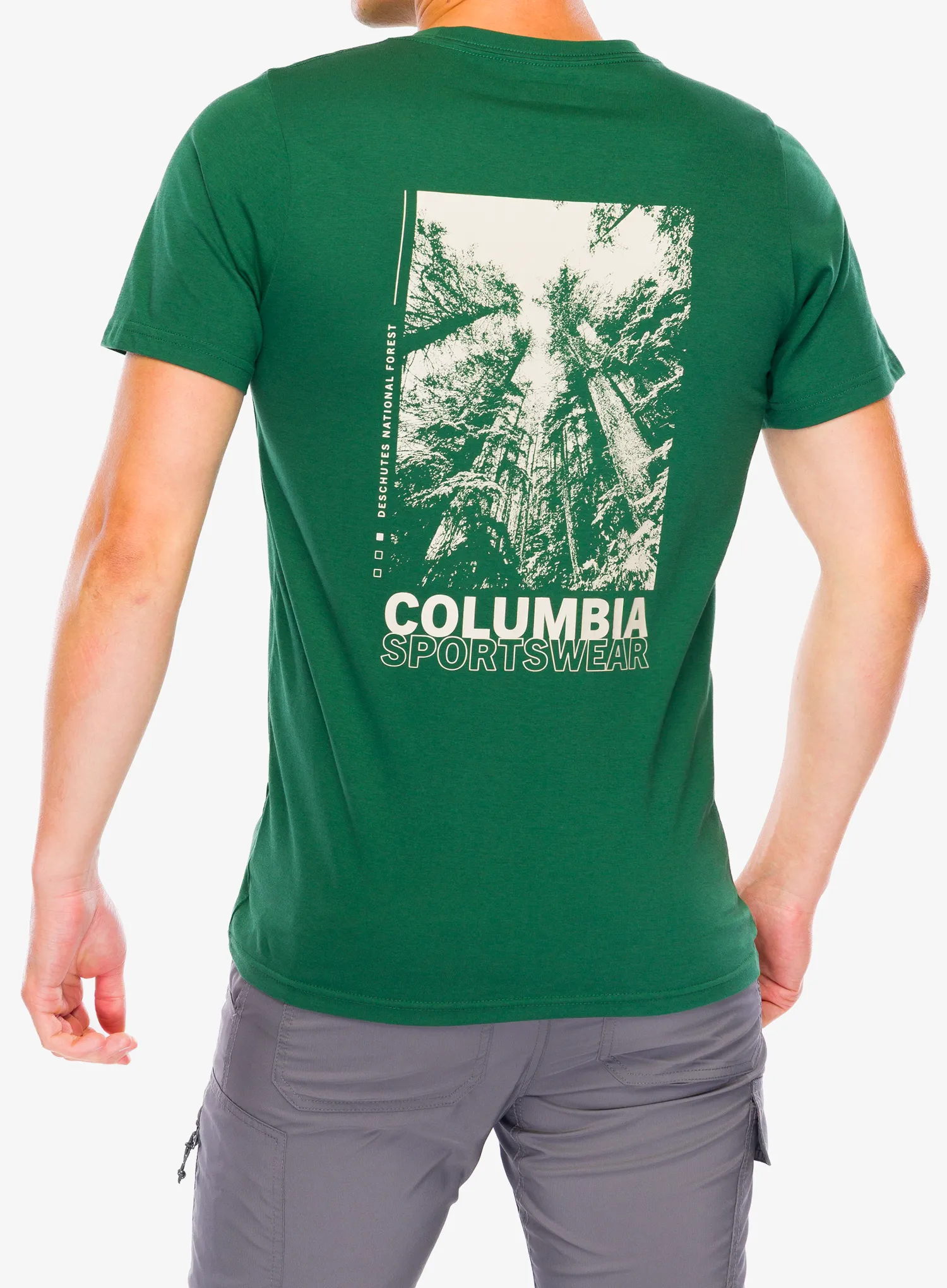 Majica s tiskom Columbia Rapid Ridge Back Graphic Tee II - rain forest/amazing heights