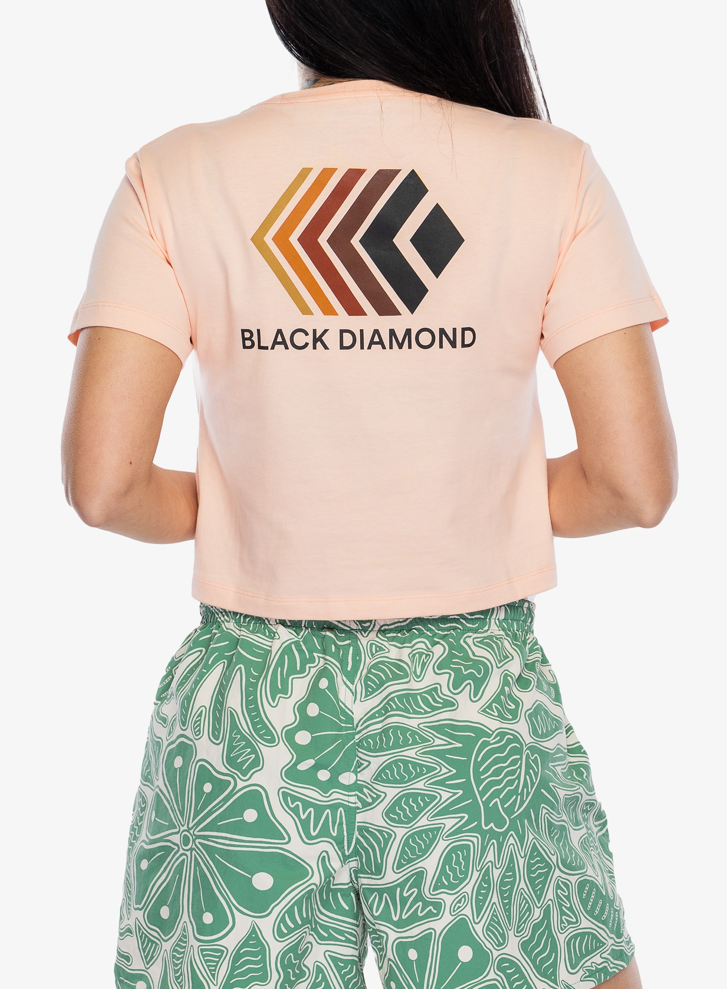 Ženska majica s tiskom Black Diamond Faded Crop SS Tee - alpine sunrise