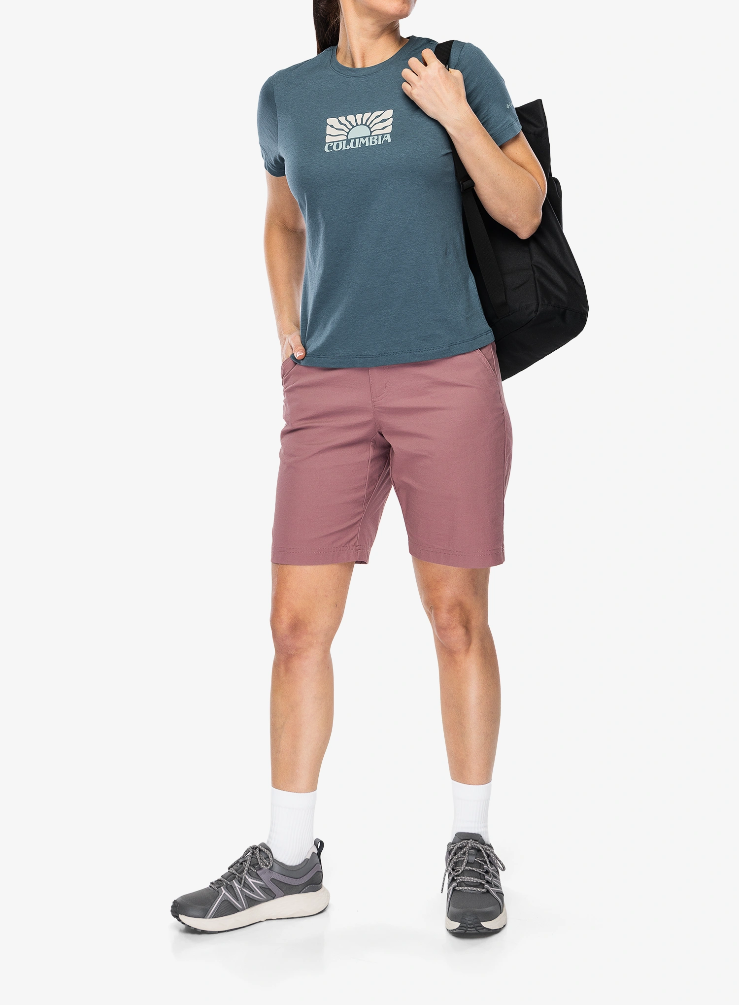 Ženska majica s tiskom Columbia Ruby Springs Graphic Fitted S/S - everblue/brandrise