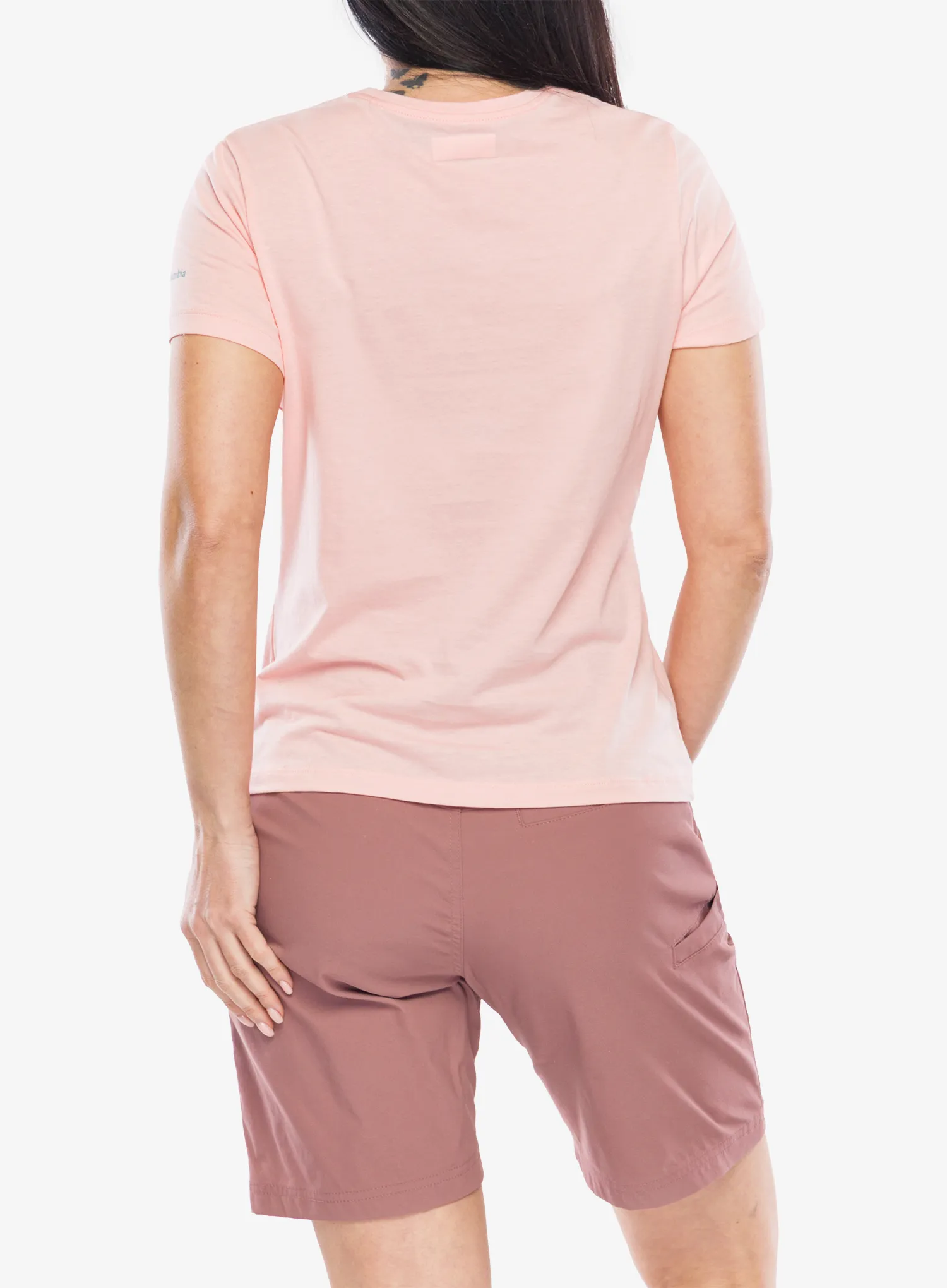 Ženska majica s tiskom Columbia Ruby Springs Graphic Fitted S/S - pink sand/ready for rays