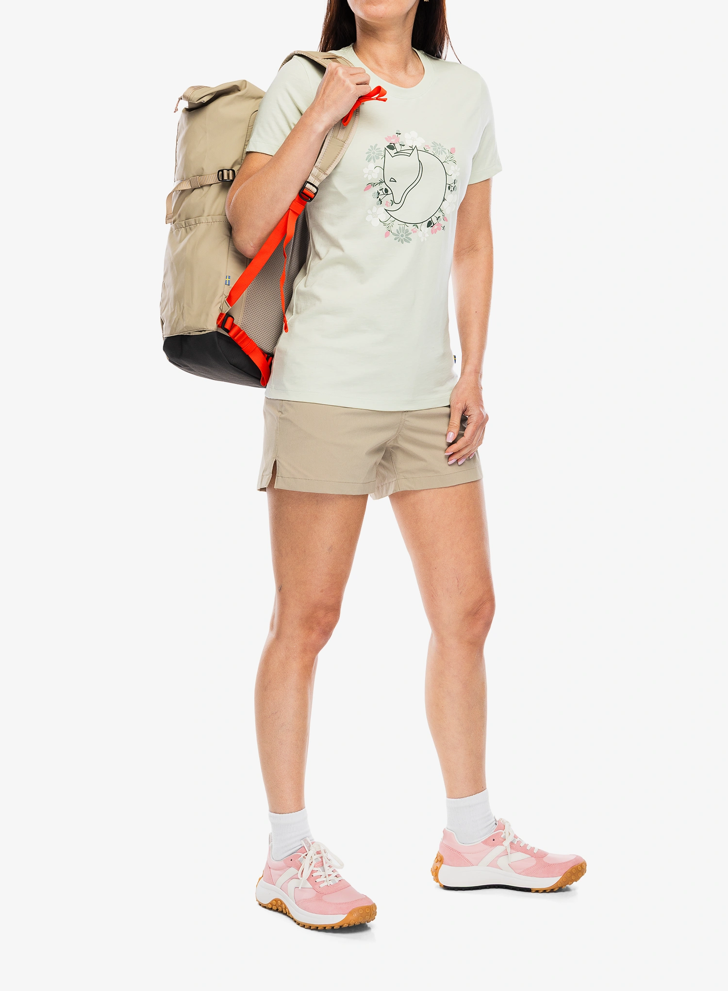 Ženska majica s tiskom Fjallraven Fjallblomster Fox T-shirt - soft jade