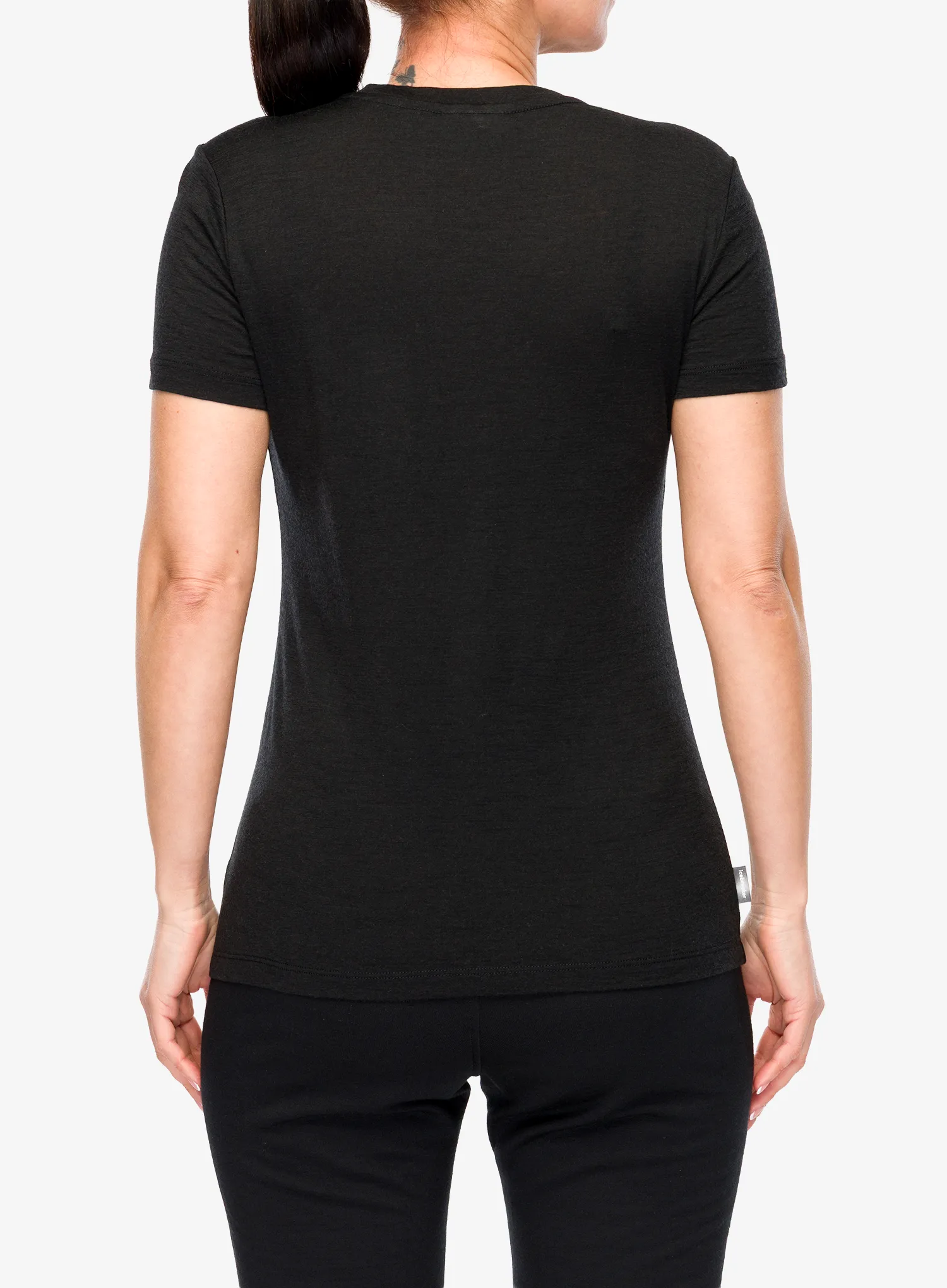 Ženska majica s tiskom Icebreaker Merino 150 Tech Lite III SS Tee Hike Path - black