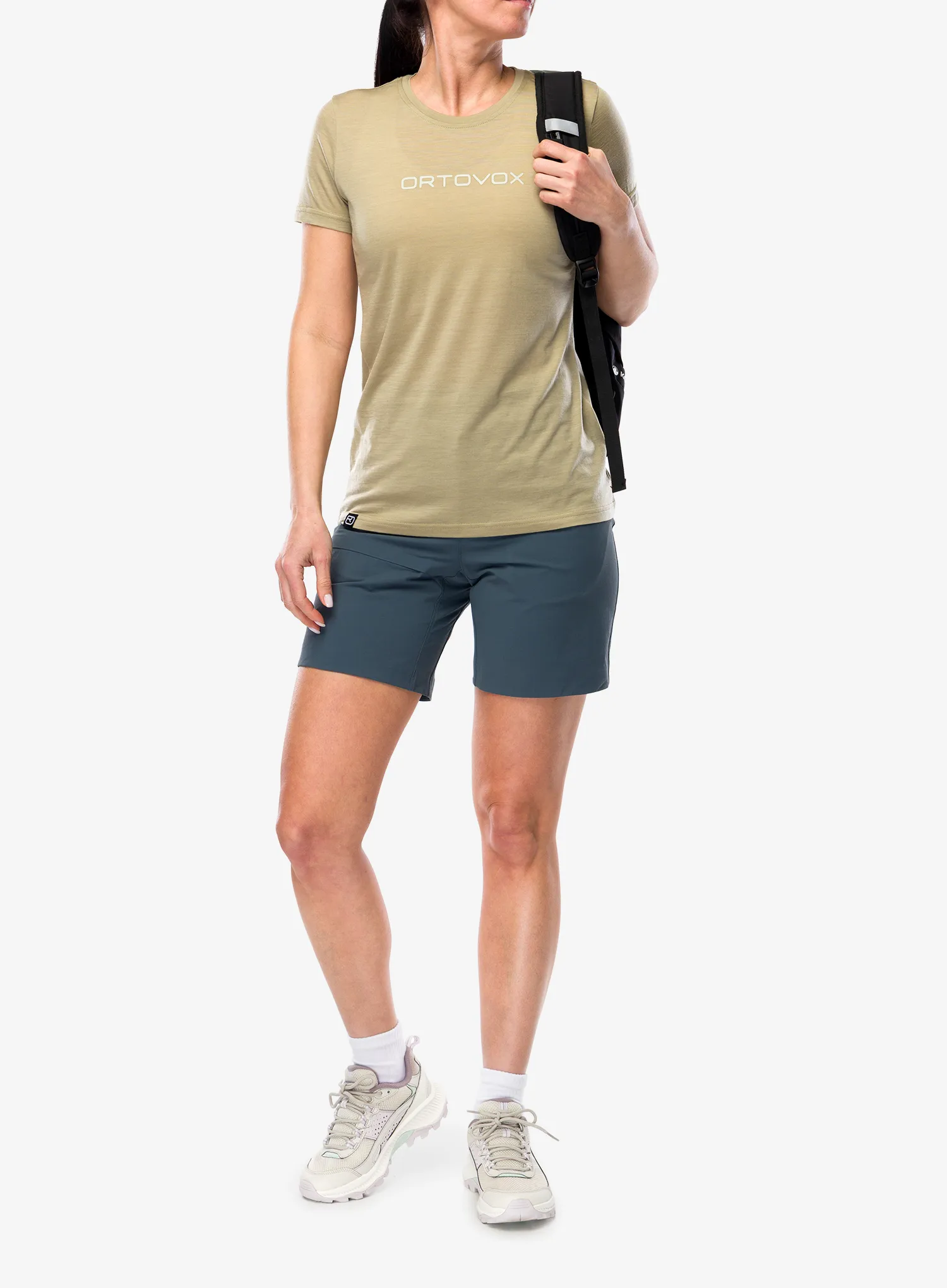 Ženska majica s tiskom Ortovox 150 Cool Brand TS - dark linen