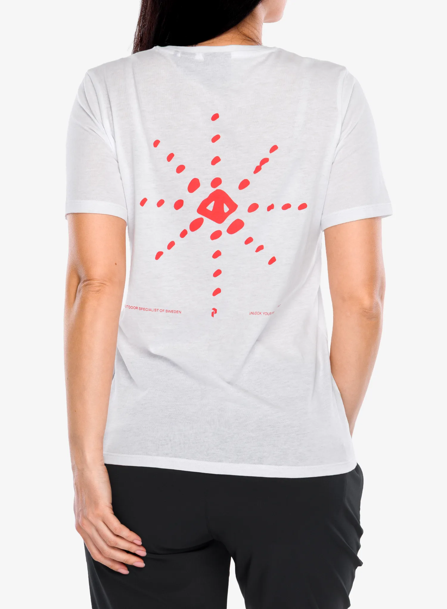 Ženska majica s tiskom Peak Performance Explore Graphic Tee - white