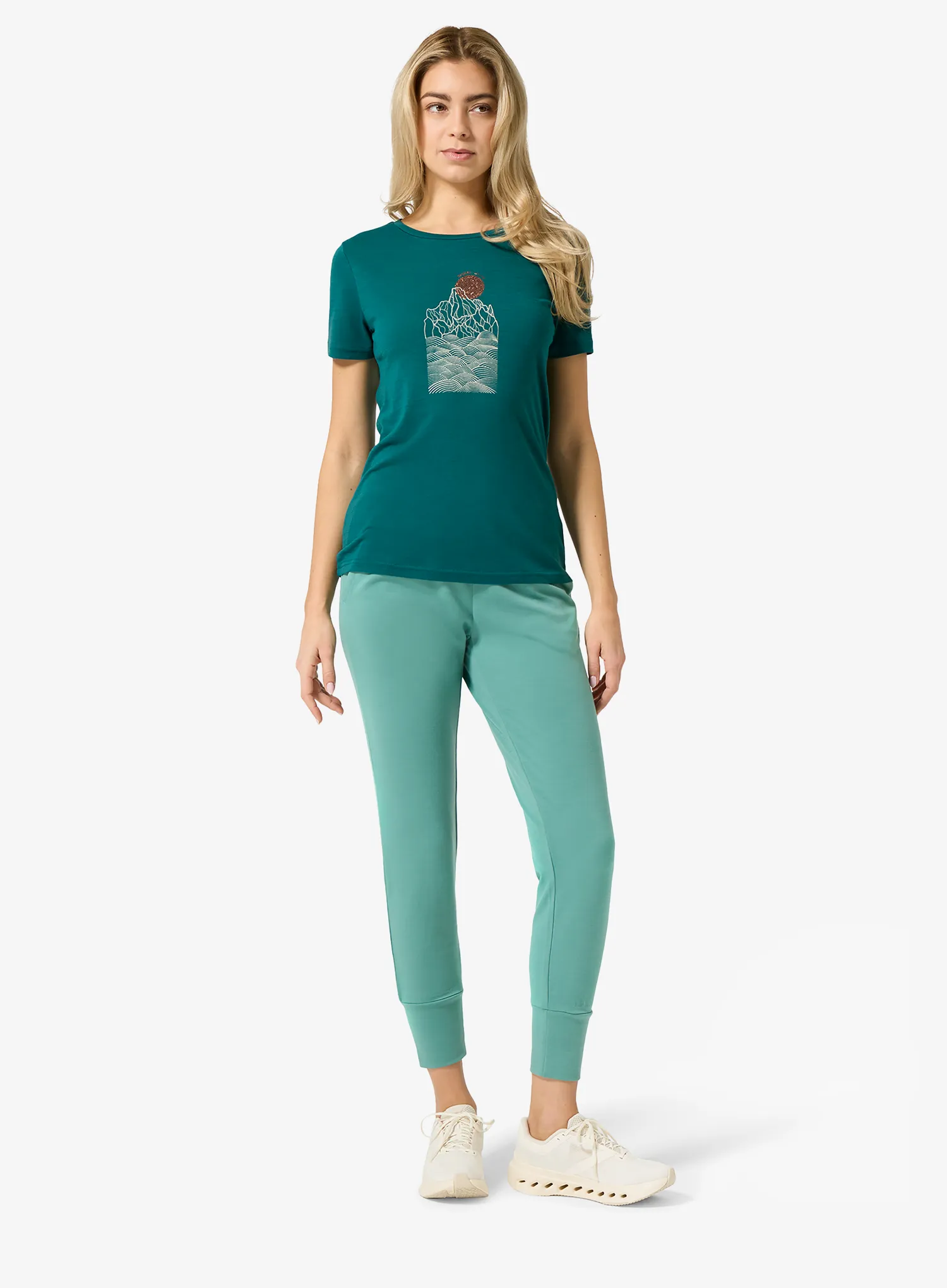 Ženska majica s tiskom Super.natural Preikestolen Cliffs Tee - pacific/feather grey/cooper