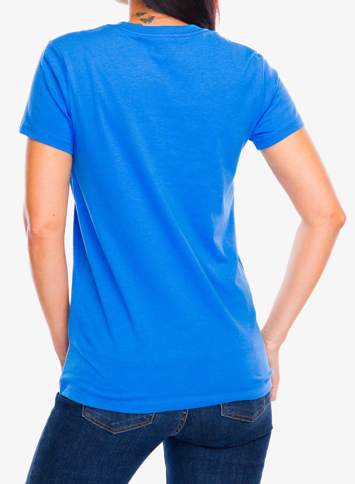 Ženska majica s tiskom Under Armour Logo S/S - blue atlantis/white