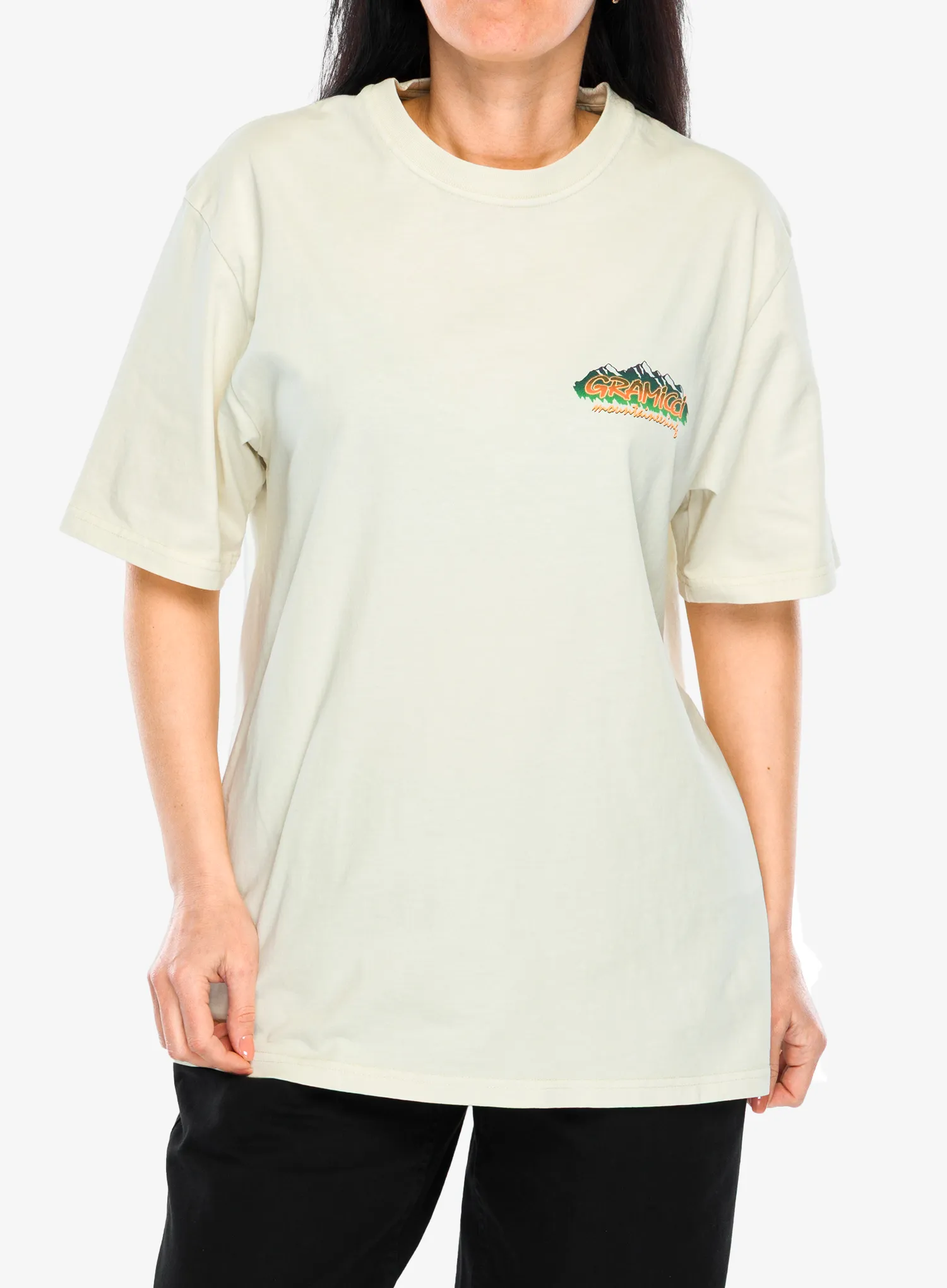 Majica s tiskom Gramicci Mountaineering Tee - natural pigment