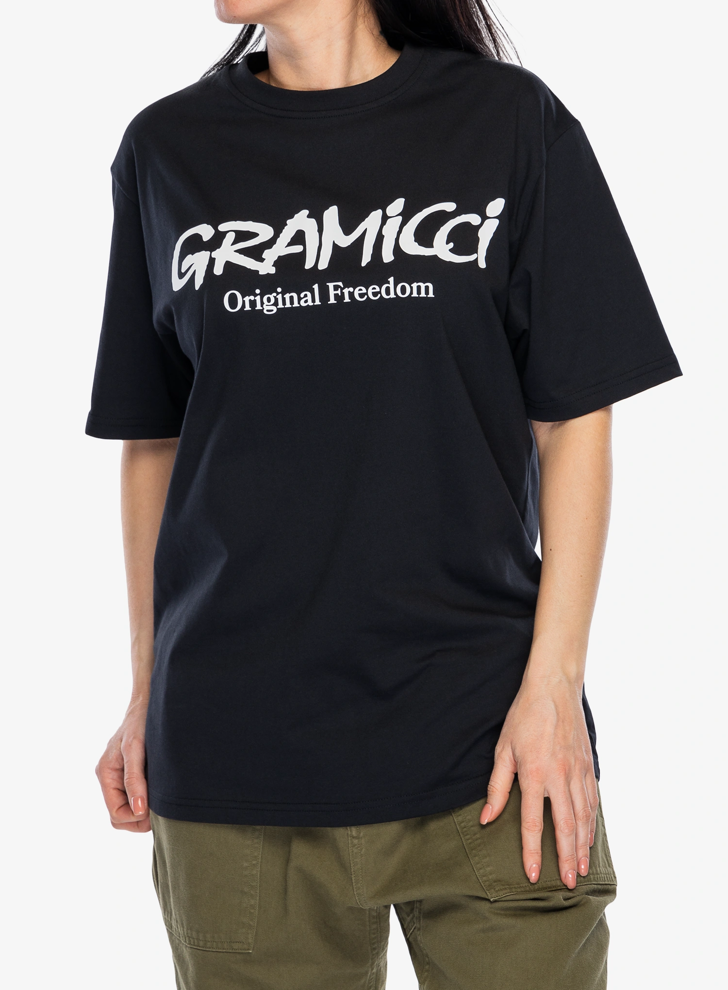 Majica s tiskom Gramicci Original Freedom Logo Tee - black