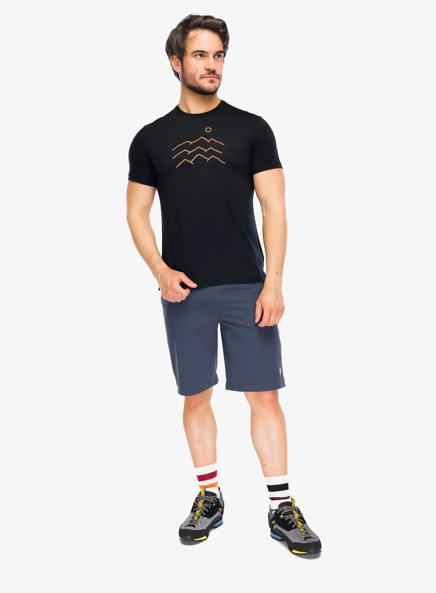 Majica s tiskom Icebreaker Merino 125 Cool-Lite Sphere SS Tee Across - black