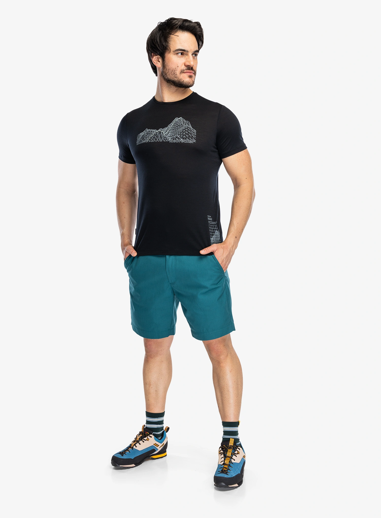 Majica s tiskom Icebreaker Merino 125 Cool-Lite Sphere SS Tee Beta - black