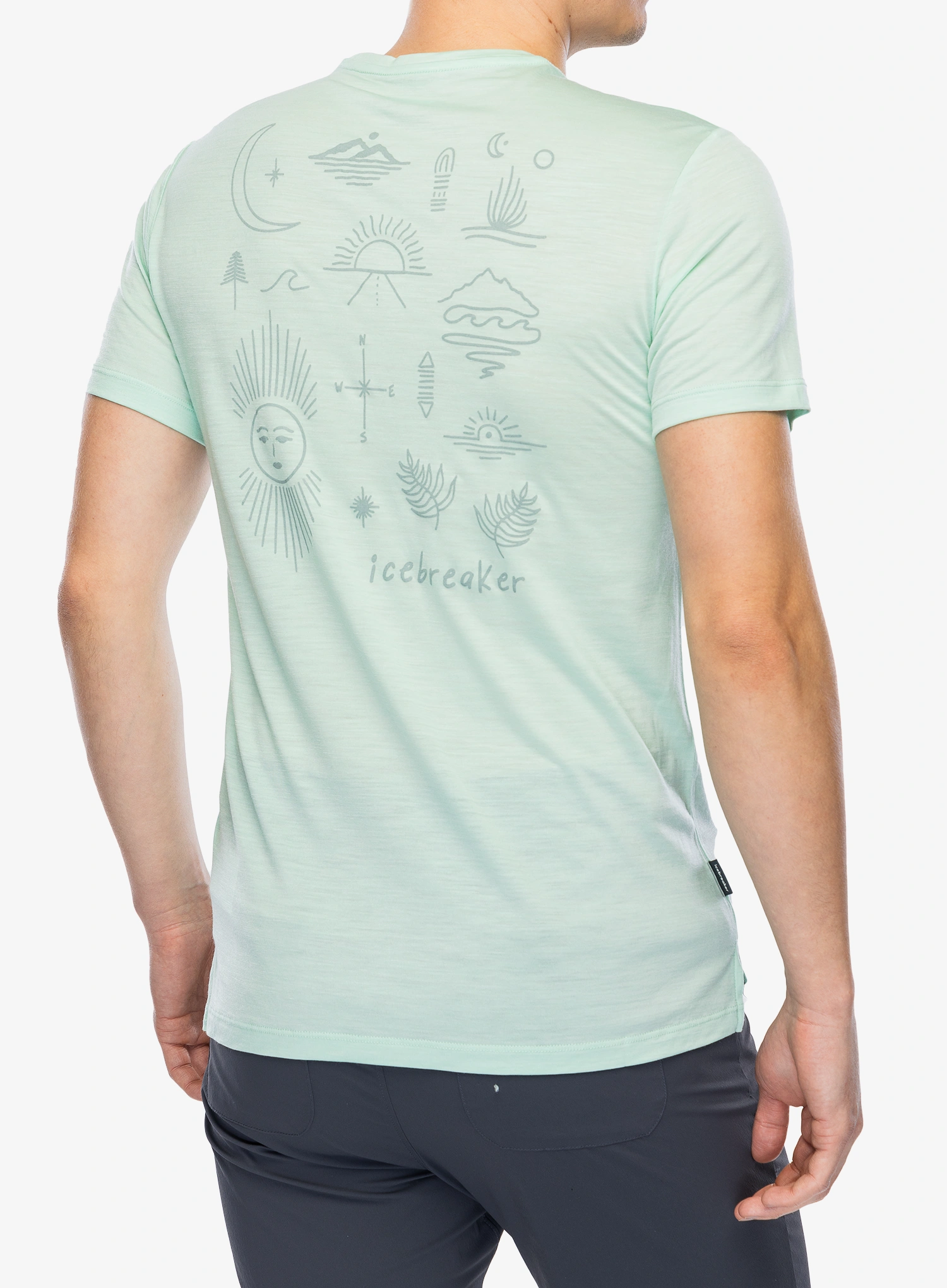 Majica s tiskom Icebreaker Merino 125 Cool-Lite Sphere SS Tee Explore More - mint