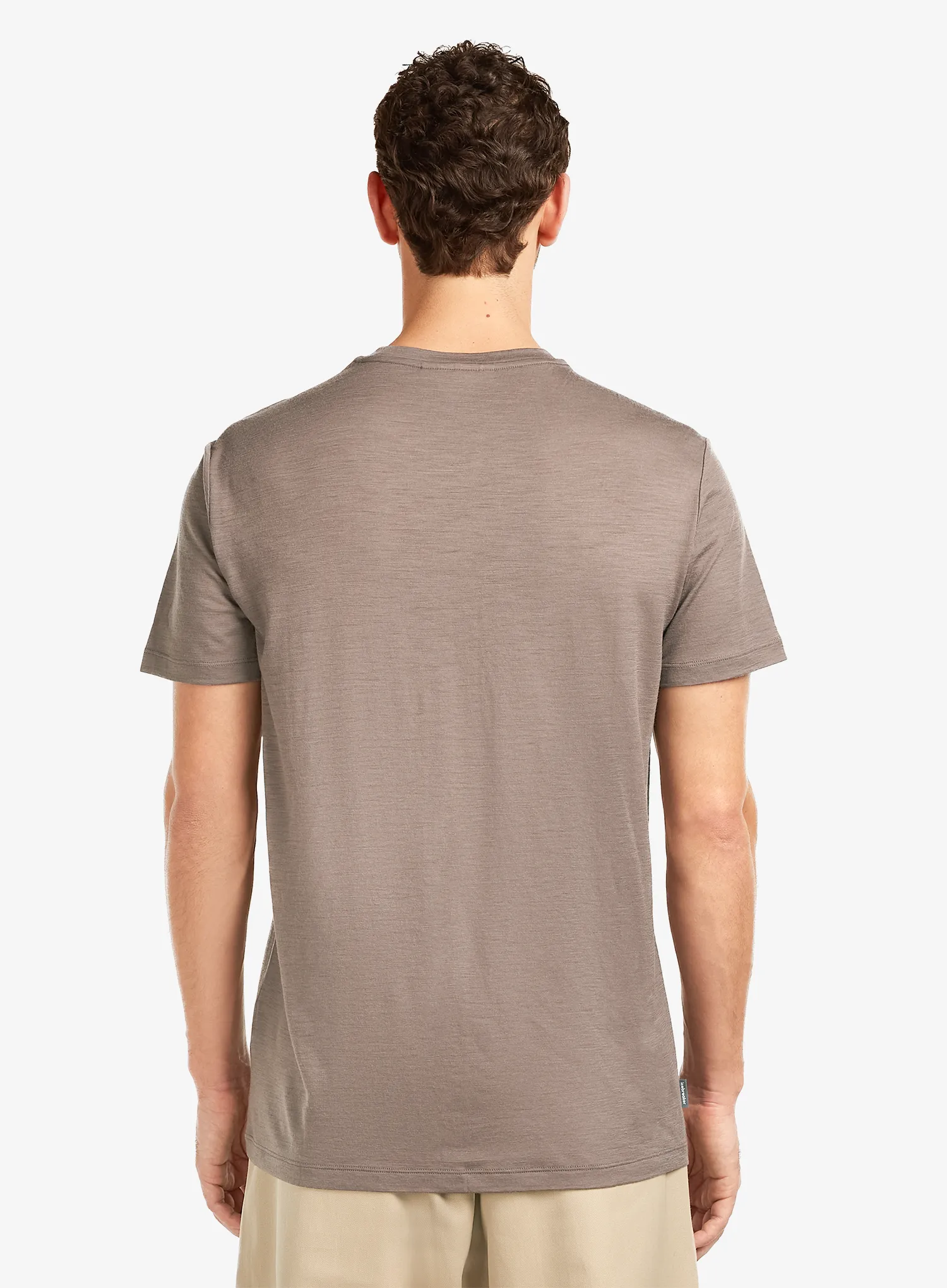 Majica s tiskom Icebreaker Merino 150 Tech Lite SS Tee Elev Line - porcini