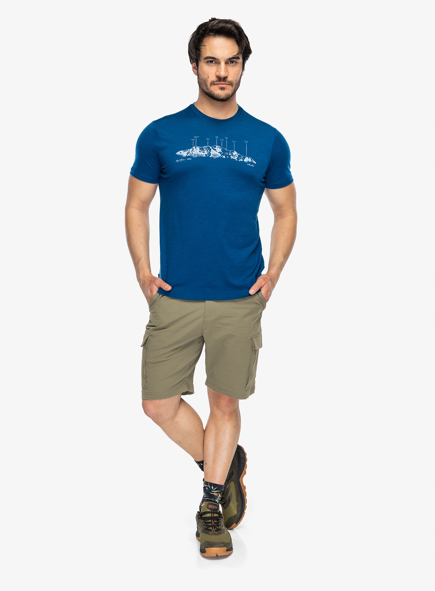 Majica s tiskom Icebreaker Merino 150 Tech Lite SS Tee The Peaks - atlantis