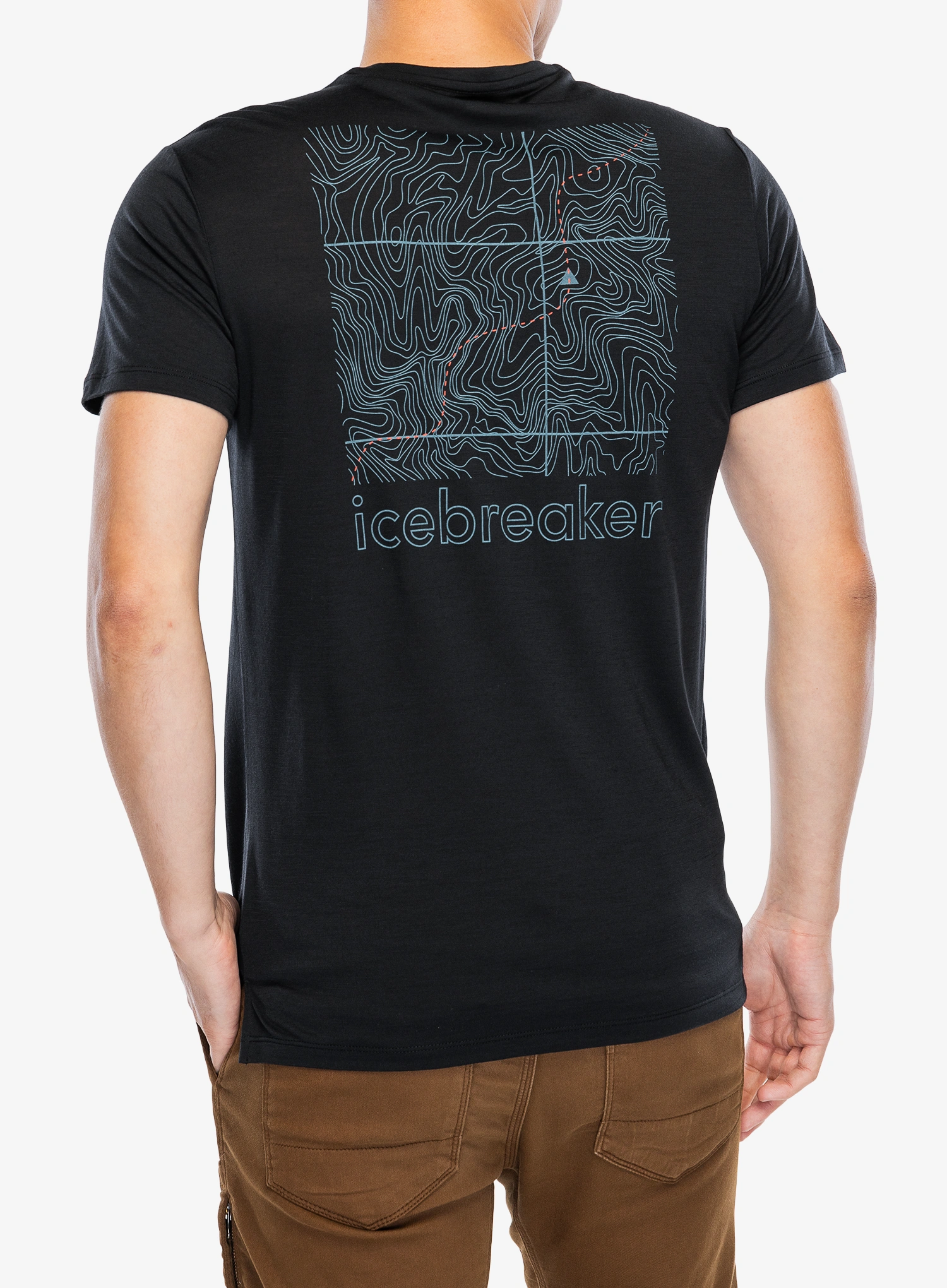 Majica s tiskom Icebreaker Merino Blend 125 Cool-Lite Sphere SS Tee Trail - black