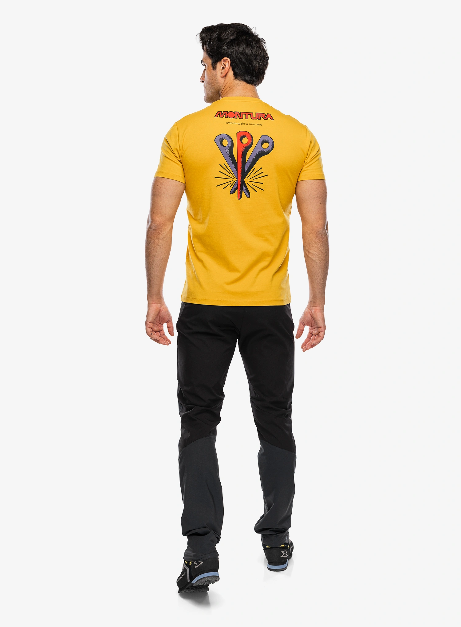 Majica s tiskom Montura Pitons T-Shirt - mustard
