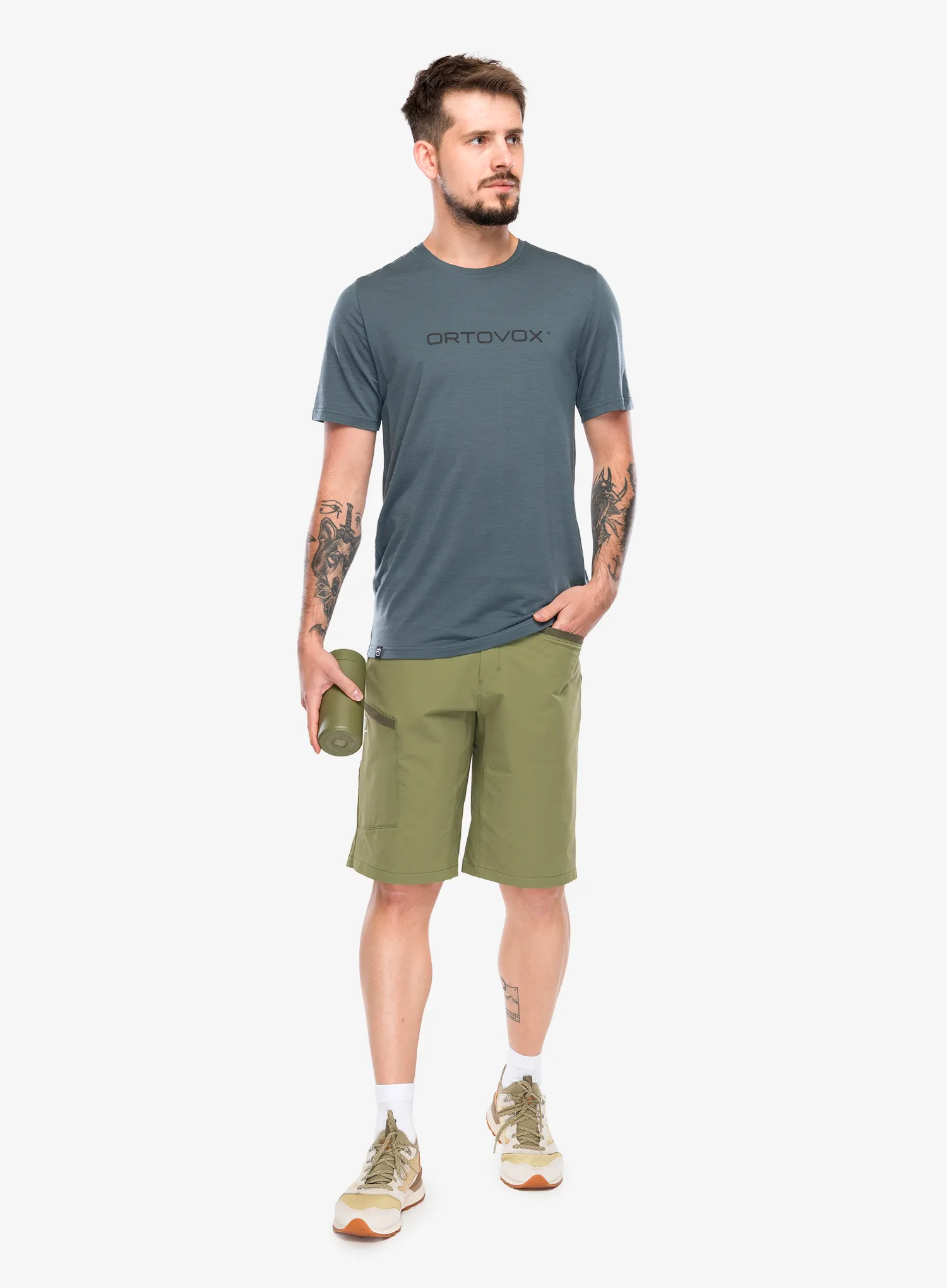 Majica s tiskom Ortovox 150 Cool Brand TS - dark arctic grey