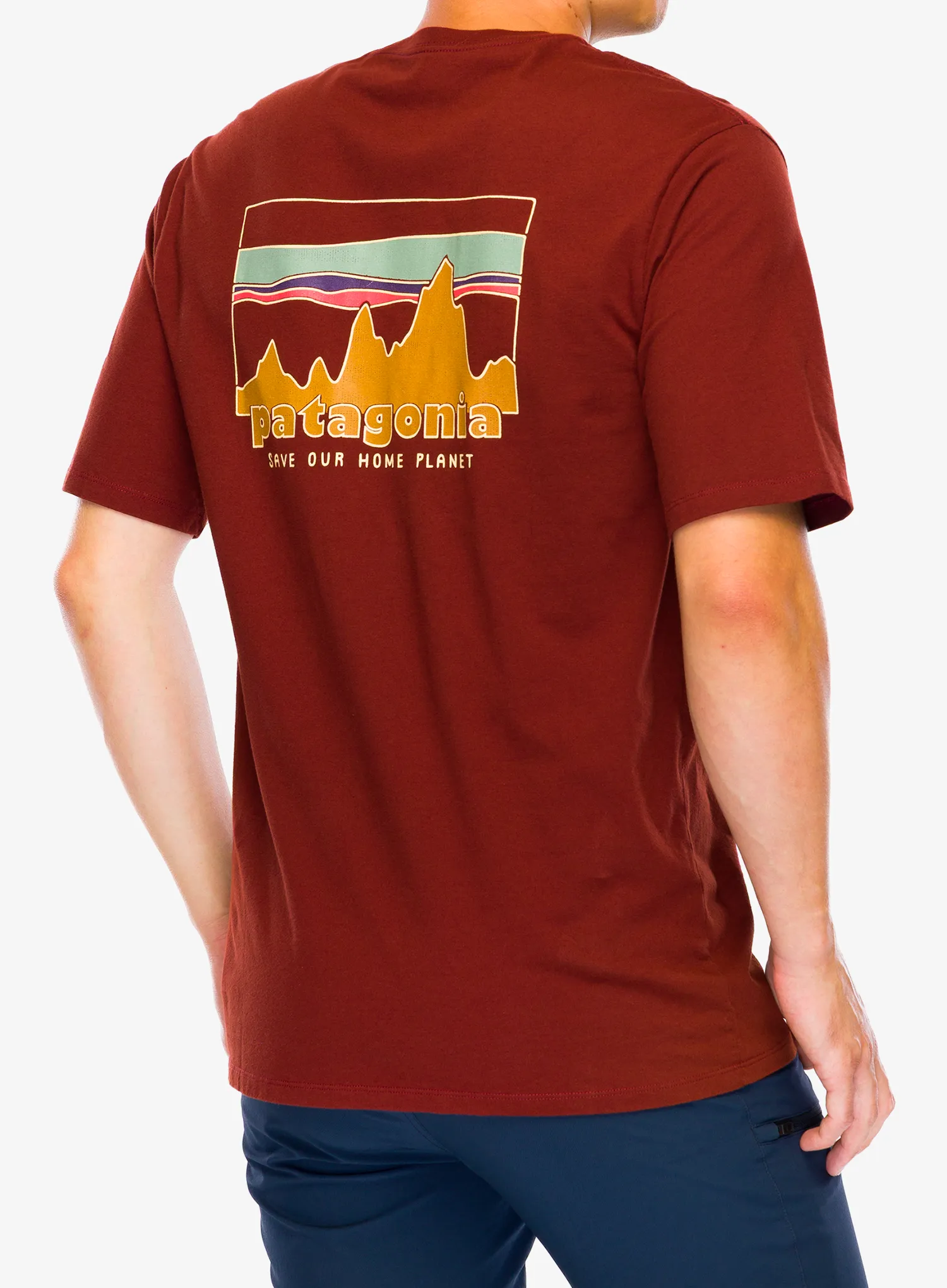 Majica s tiskom Patagonia 73 Skyline Organic T-Shirt - dried vanilla