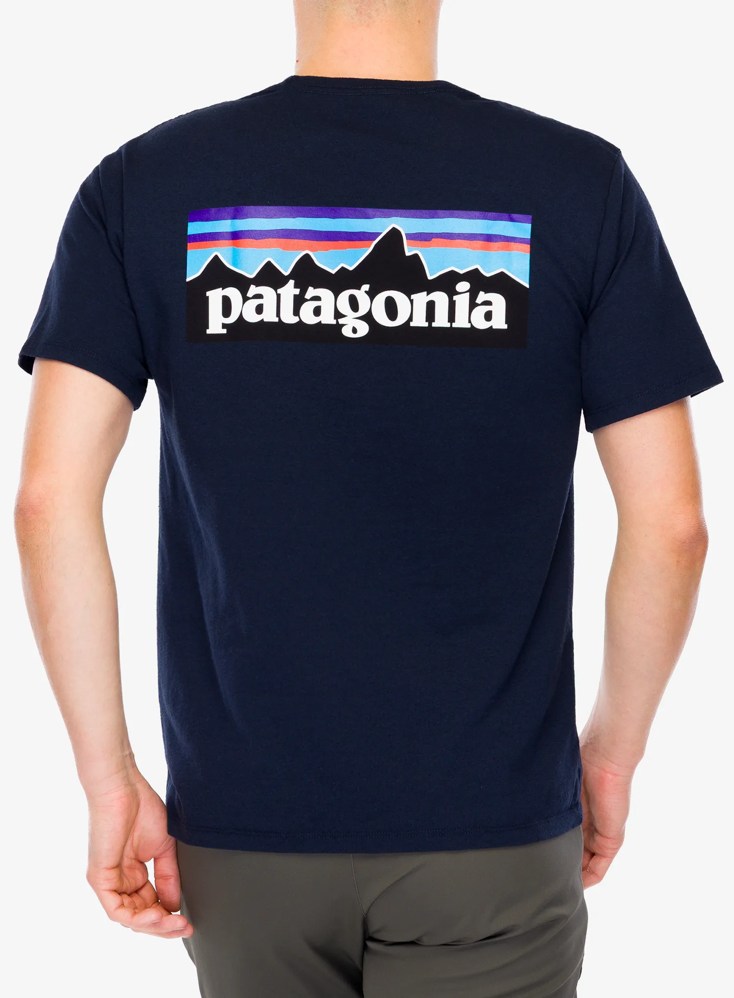 Majica s tiskom Patagonia P-6 Logo Responsibili-Tee - new navy