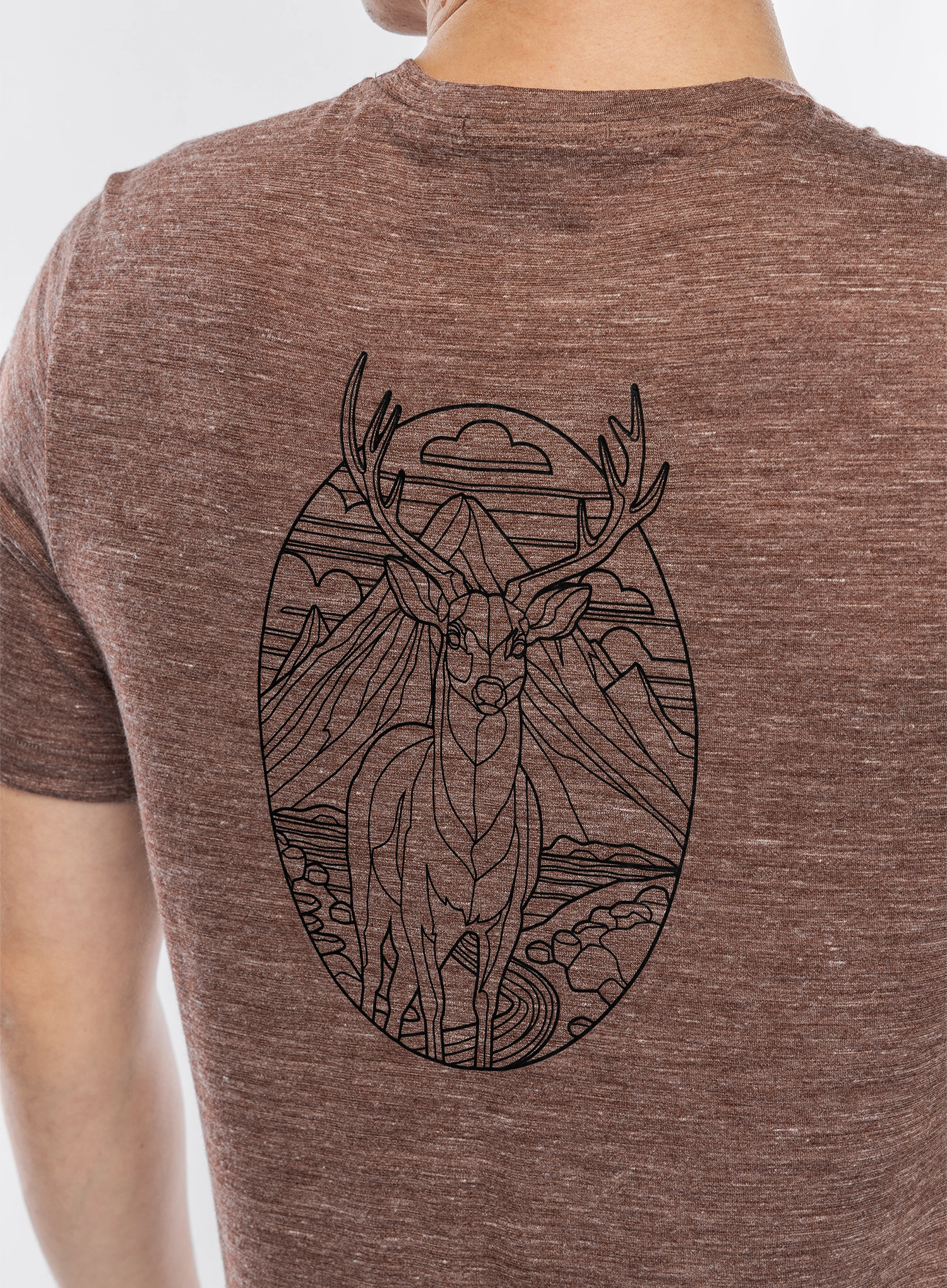 Majica s tiskom Smartwool Stag Stare Hemp Short Sleeve Graphic Tee - sable brown heather
