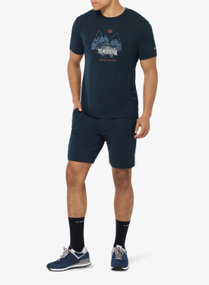 Majica s tiskom Super.natural Dolomites Campsites Tee - blueberry/various